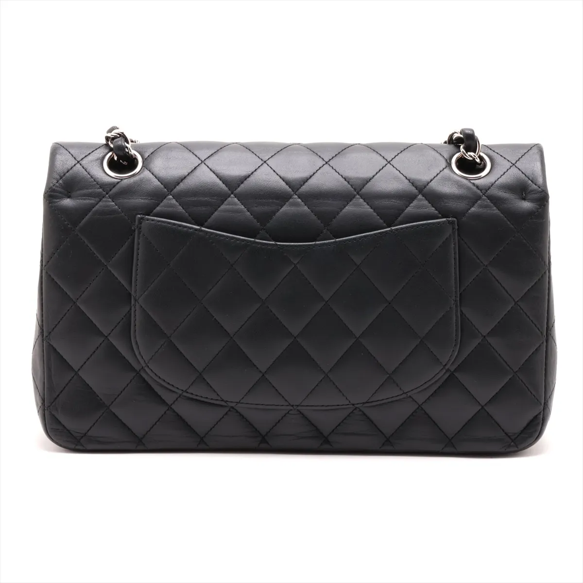 [Individually packaged] Chanel Matelassé 25 Lambskin Double Flap Double Chain Bag, Black with Gold Hardware, 13179620, Serial Number , A01112 — view 2