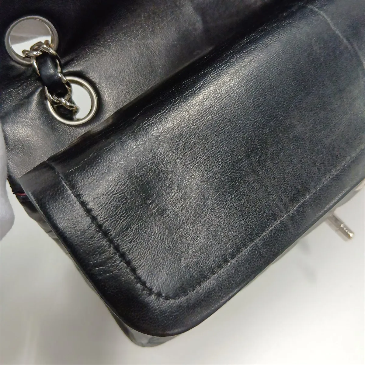 [Individually packaged] Chanel Matelassé 25 Lambskin Double Flap Double Chain Bag, Black with Gold Hardware, 13179620, Serial Number , A01112 — view 11