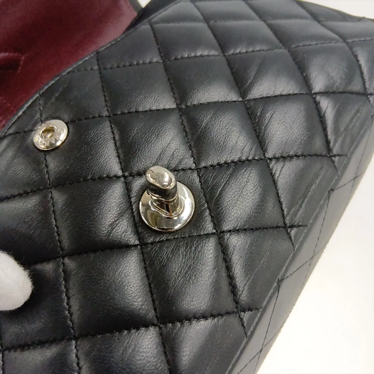 [Individually packaged] Chanel Matelassé 25 Lambskin Double Flap Double Chain Bag, Black with Gold Hardware, 13179620, Serial Number , A01112 — view 14