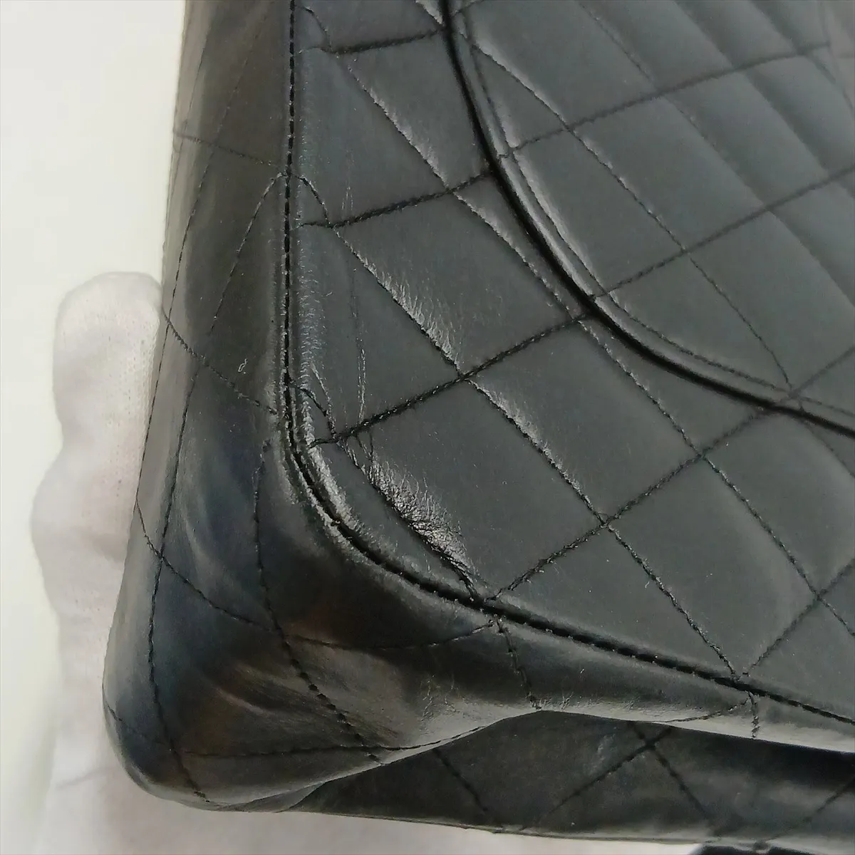 [Individually packaged] Chanel Matelassé 25 Lambskin Double Flap Double Chain Bag, Black with Gold Hardware, 13179620, Serial Number , A01112 — view 15