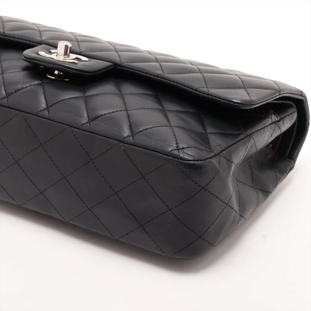[Individually packaged] Chanel Matelassé 25 Lambskin Double Flap Double Chain Bag, Black with Gold Hardware, 13179620, Serial Number , A01112 — view 3
