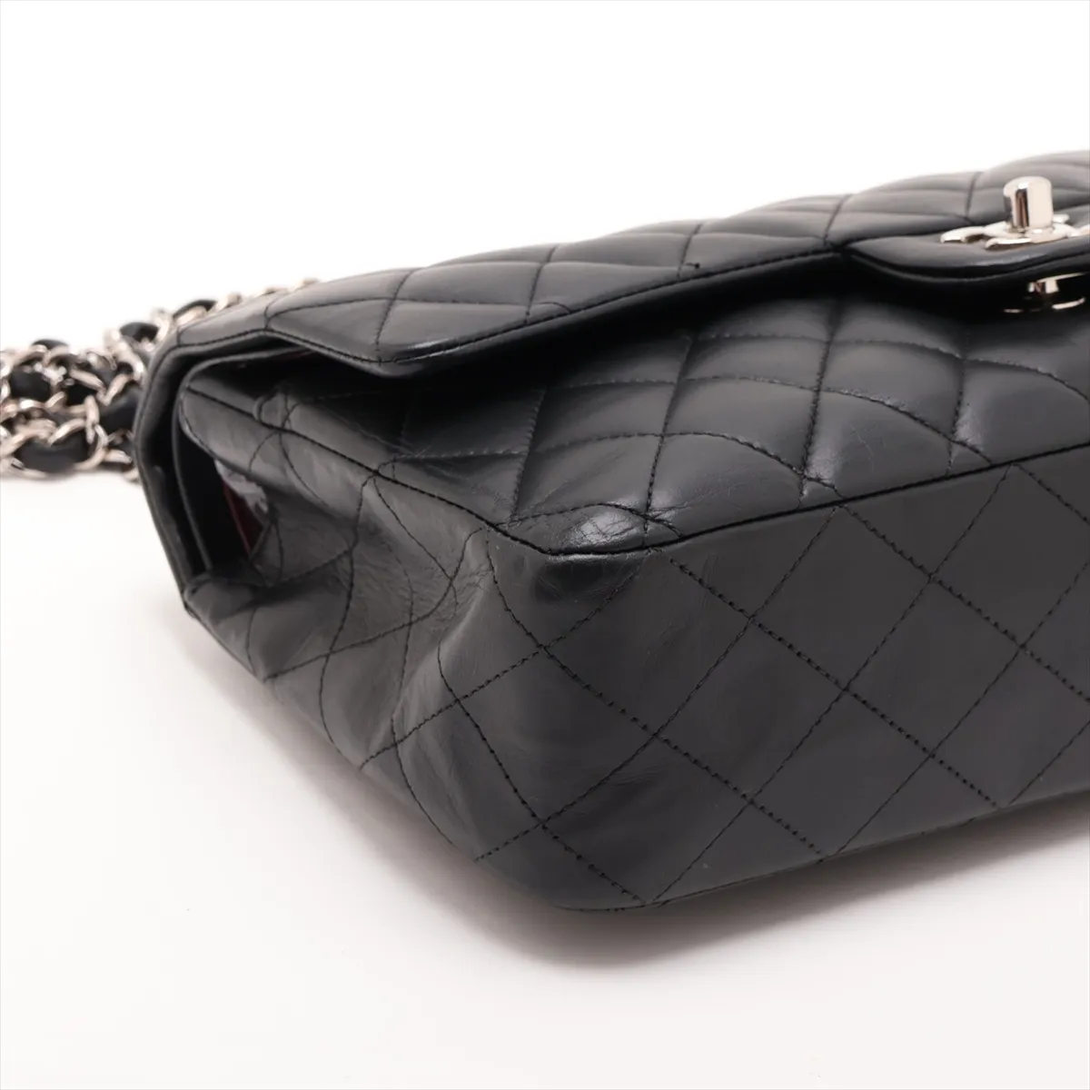 [Individually packaged] Chanel Matelassé 25 Lambskin Double Flap Double Chain Bag, Black with Gold Hardware, 13179620, Serial Number , A01112 — view 4