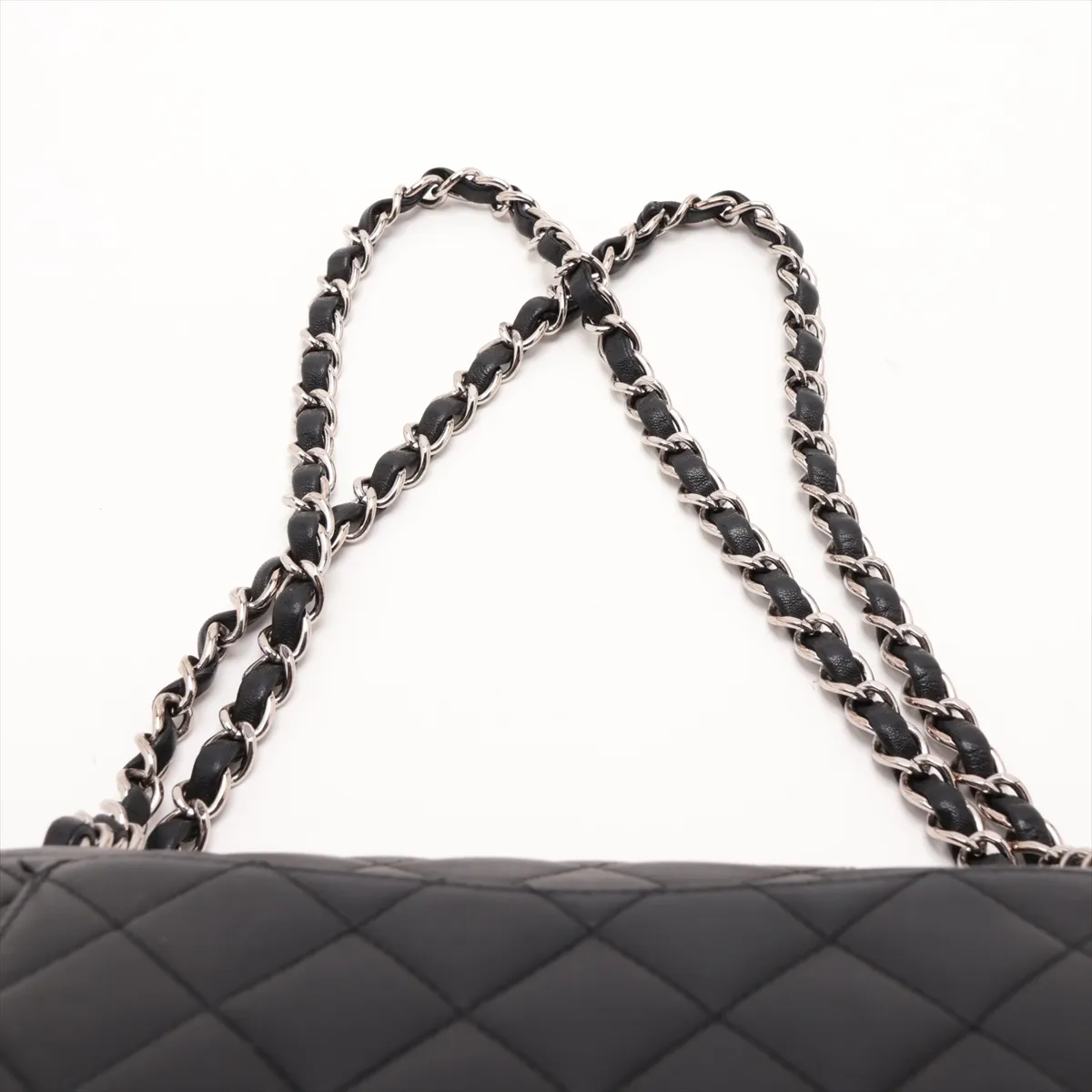 [Individually packaged] Chanel Matelassé 25 Lambskin Double Flap Double Chain Bag, Black with Gold Hardware, 13179620, Serial Number , A01112 — view 6