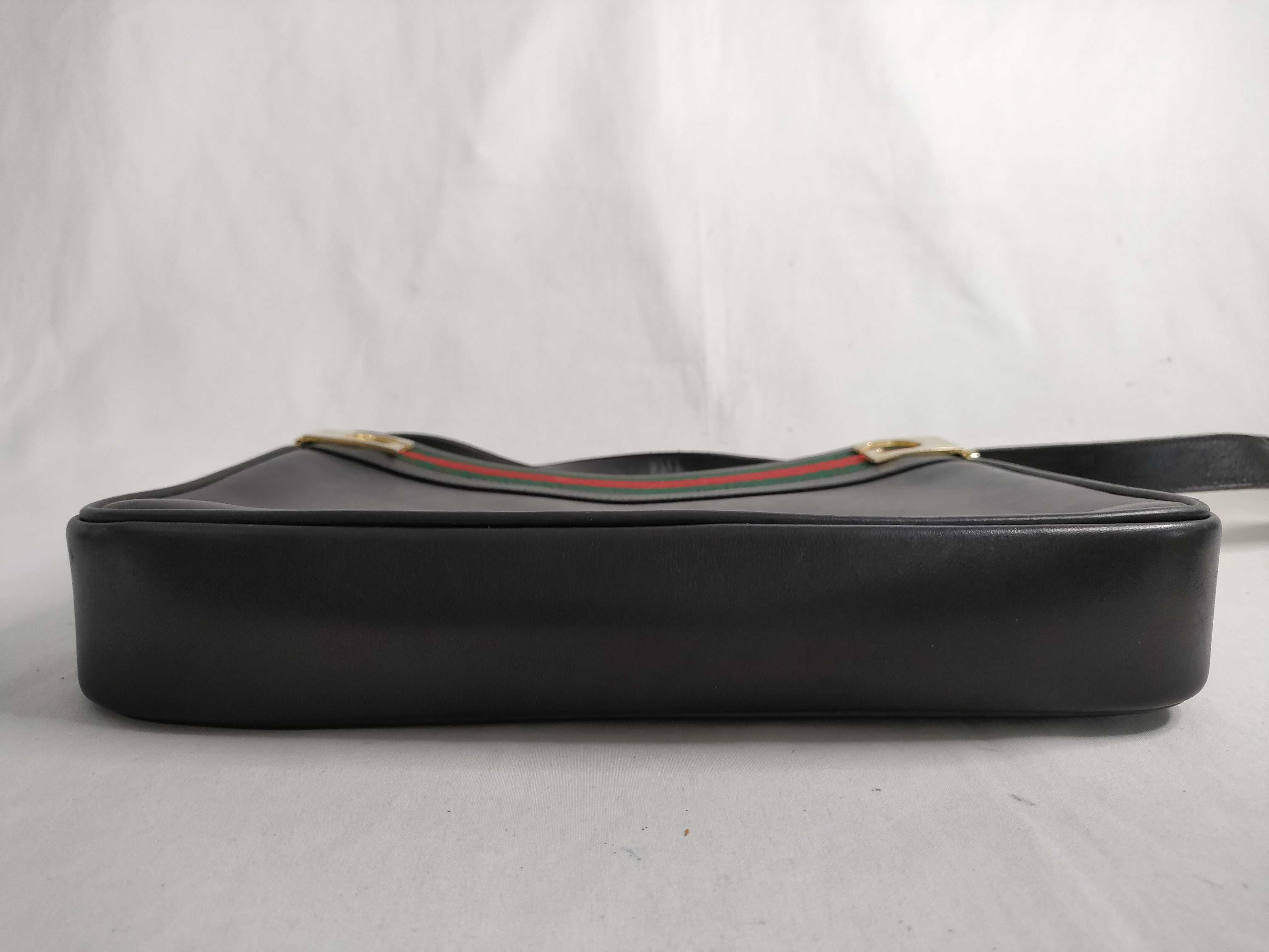Shoulder Bag, Sherry Line, Leather, Black Shoulder Bag — view 7