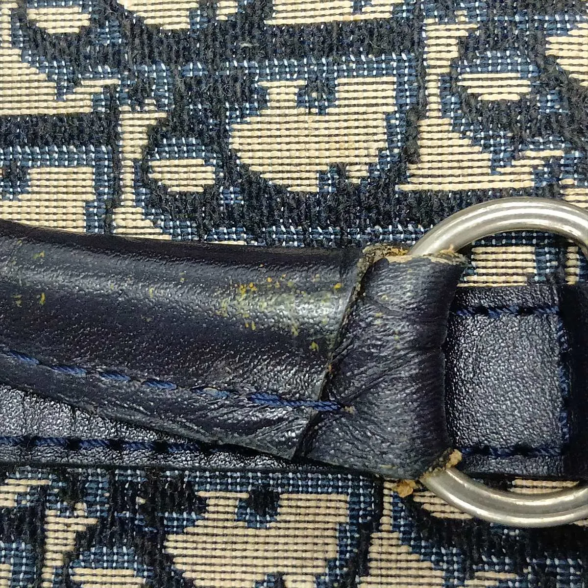 Trotter Canvas x Leather Boston Bag, Navy — view 12
