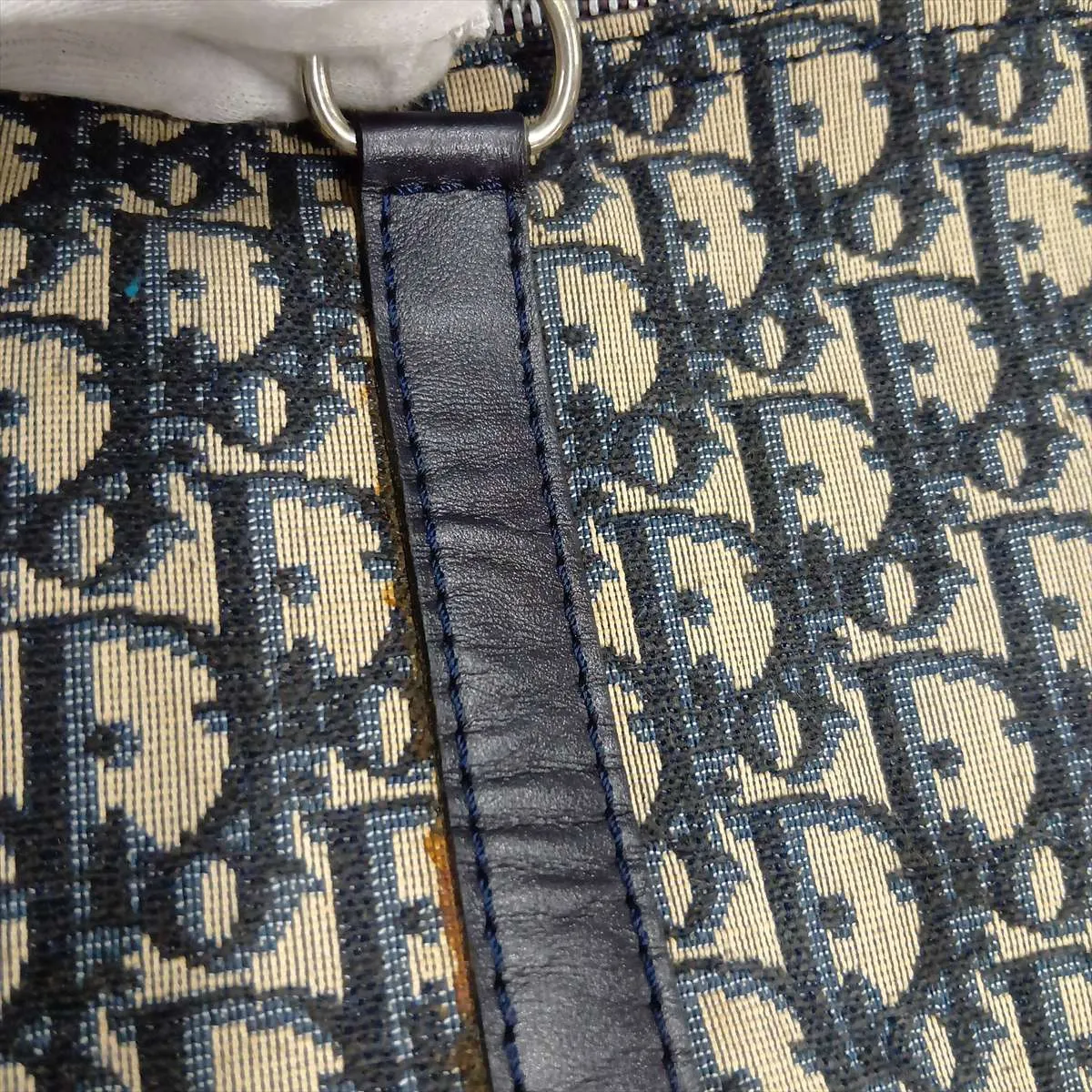 Trotter Canvas x Leather Boston Bag, Navy — view 14