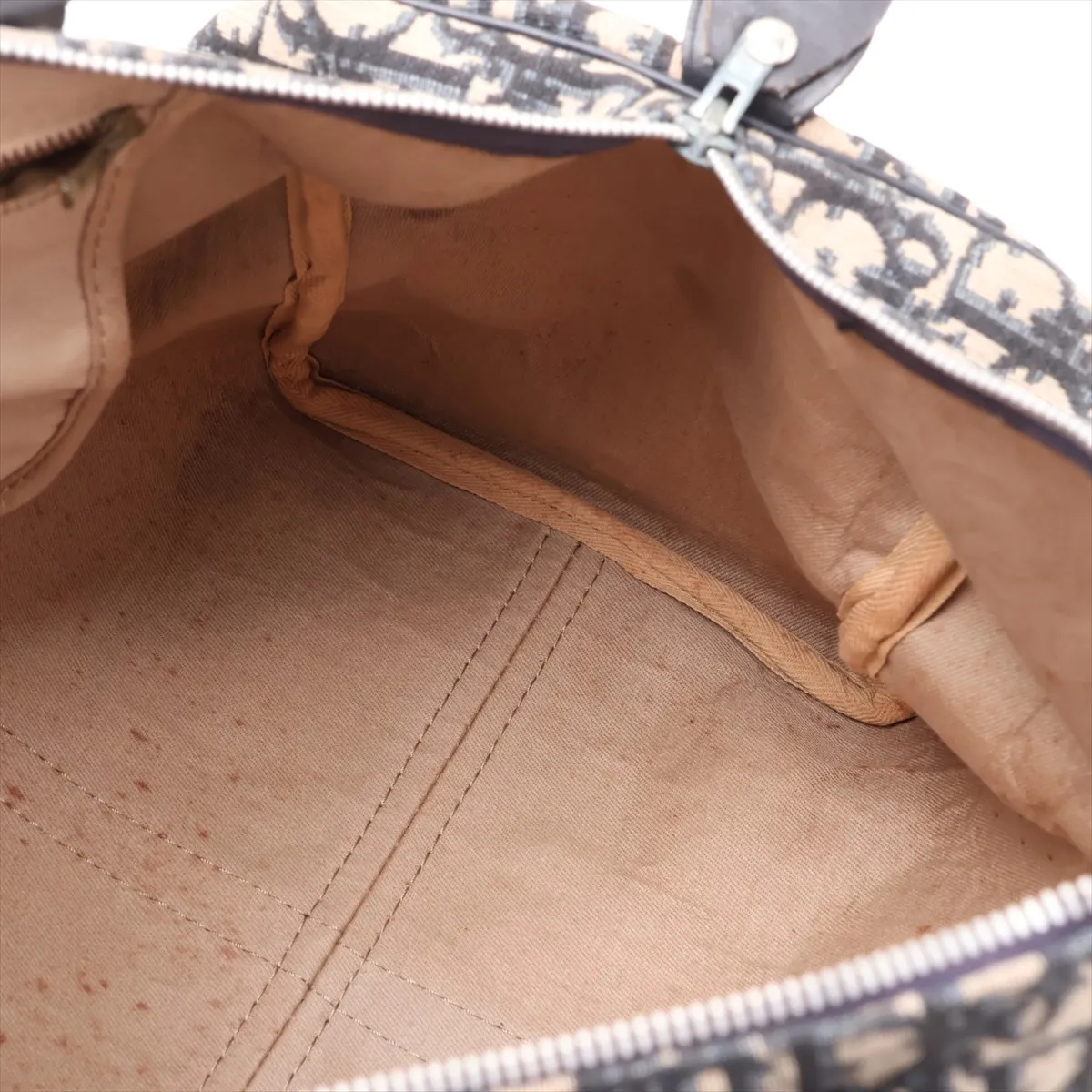 Trotter Canvas x Leather Boston Bag, Navy — view 8