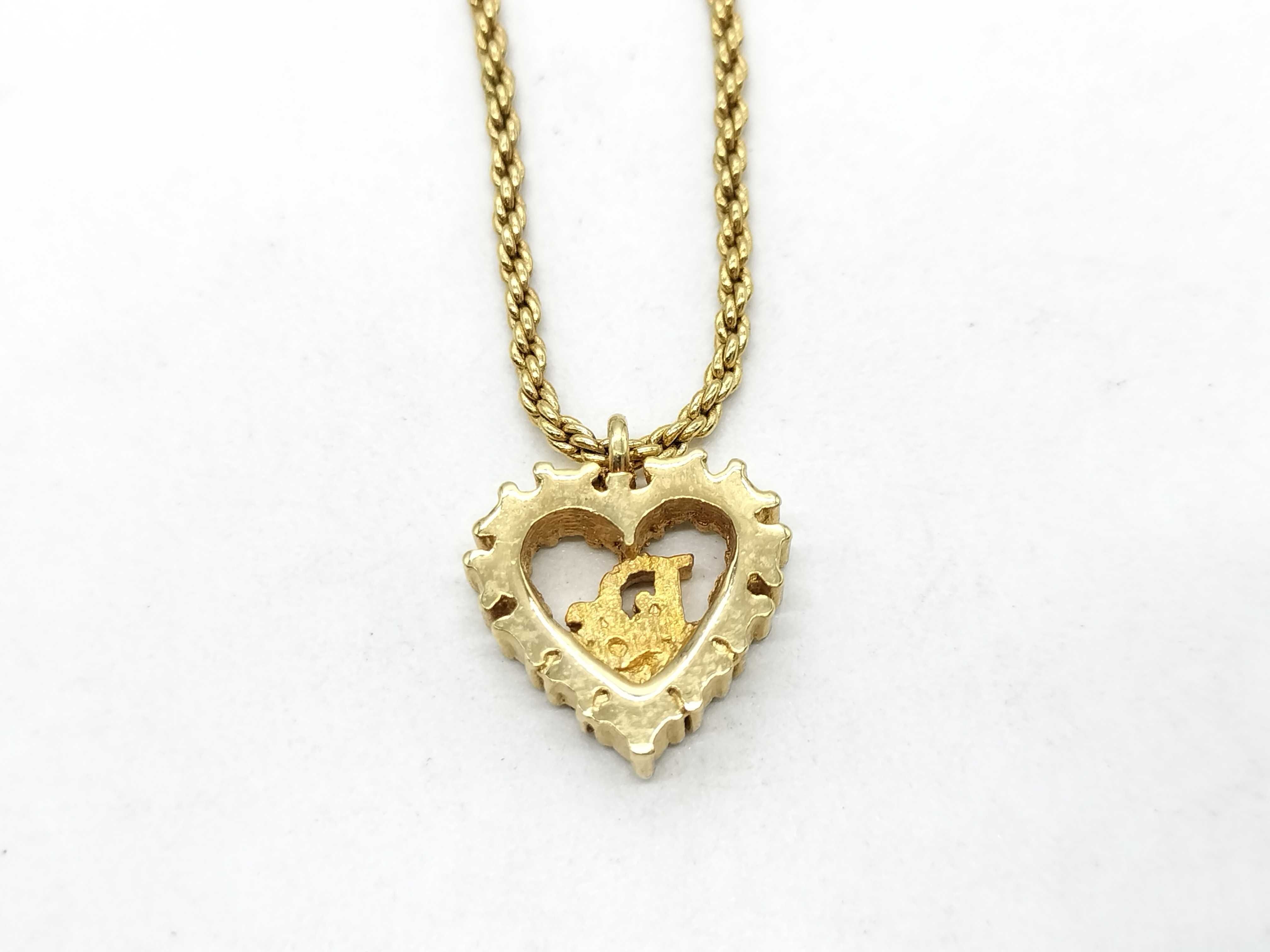 Heart Rhinestone Gold Necklace — view 3