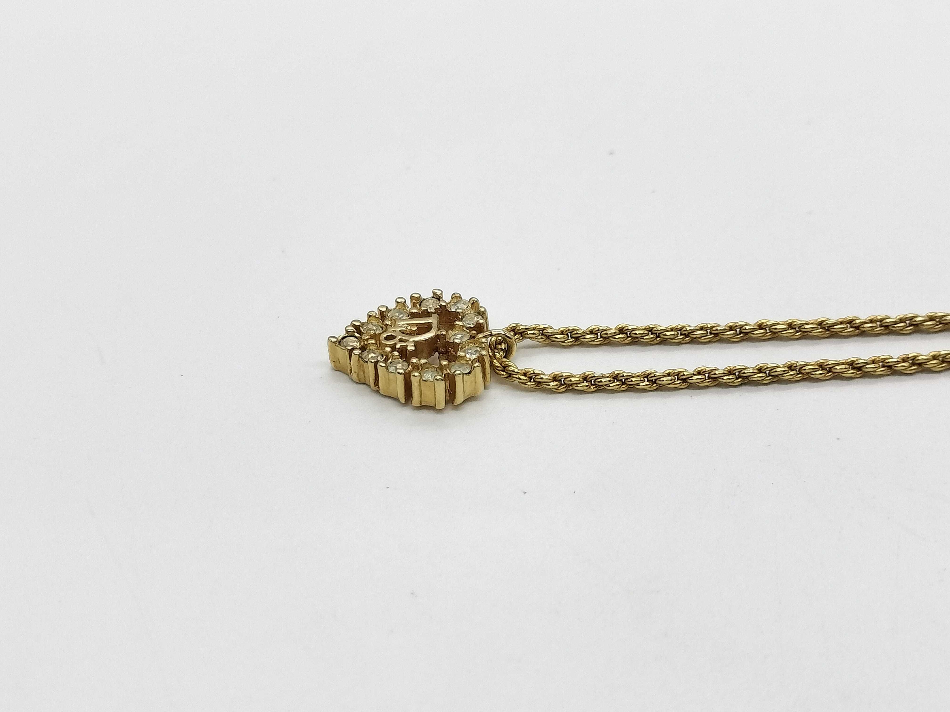 Heart Rhinestone Gold Necklace — view 4