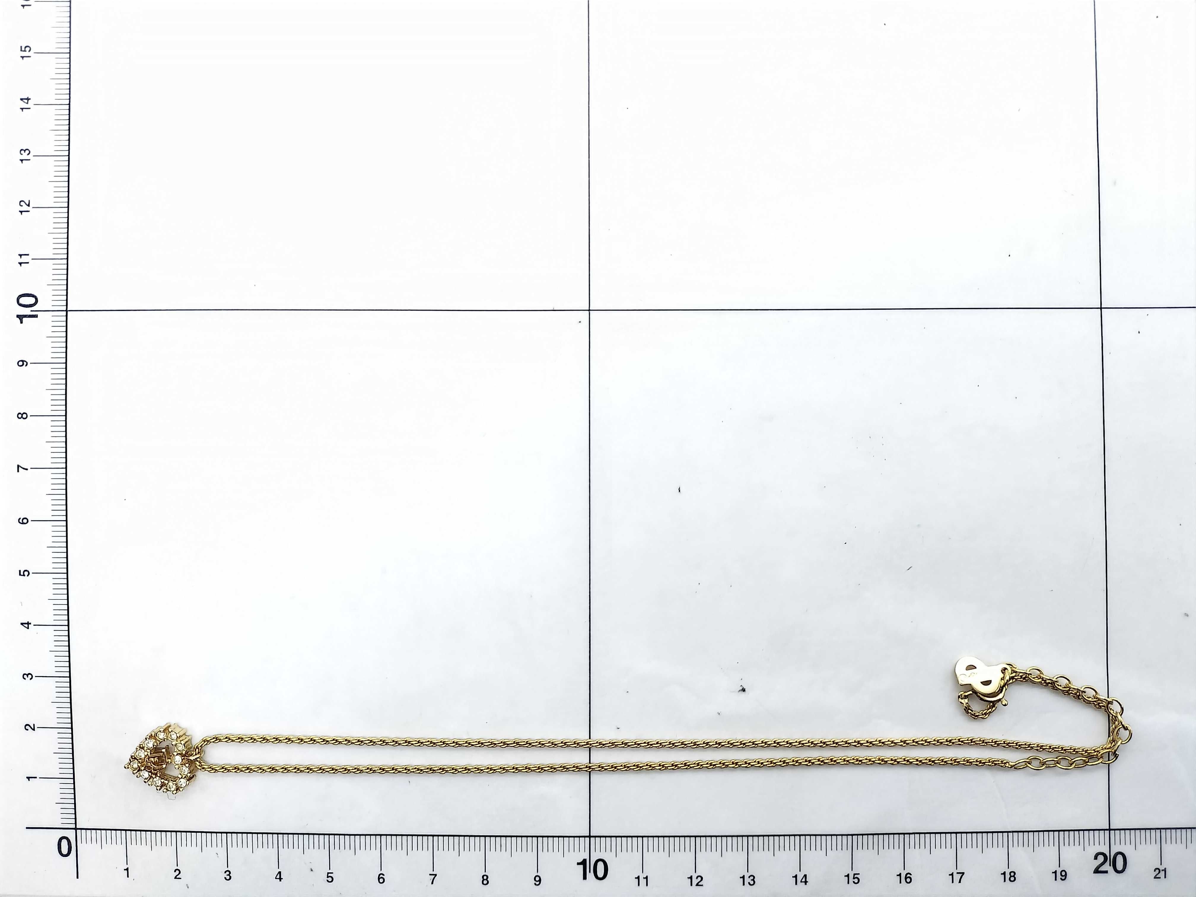 Heart Rhinestone Gold Necklace — view 7