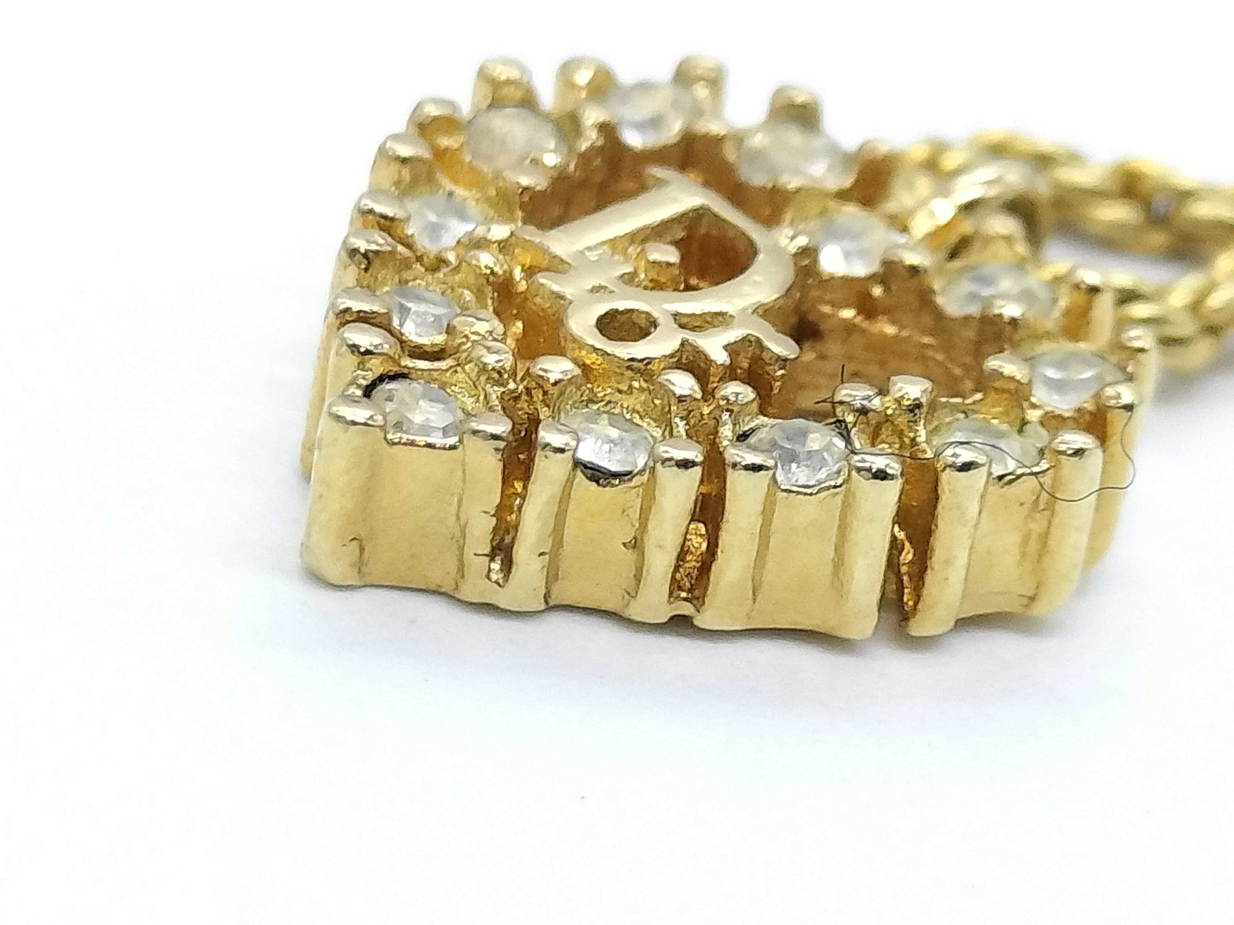 Heart Rhinestone Gold Necklace — view 8