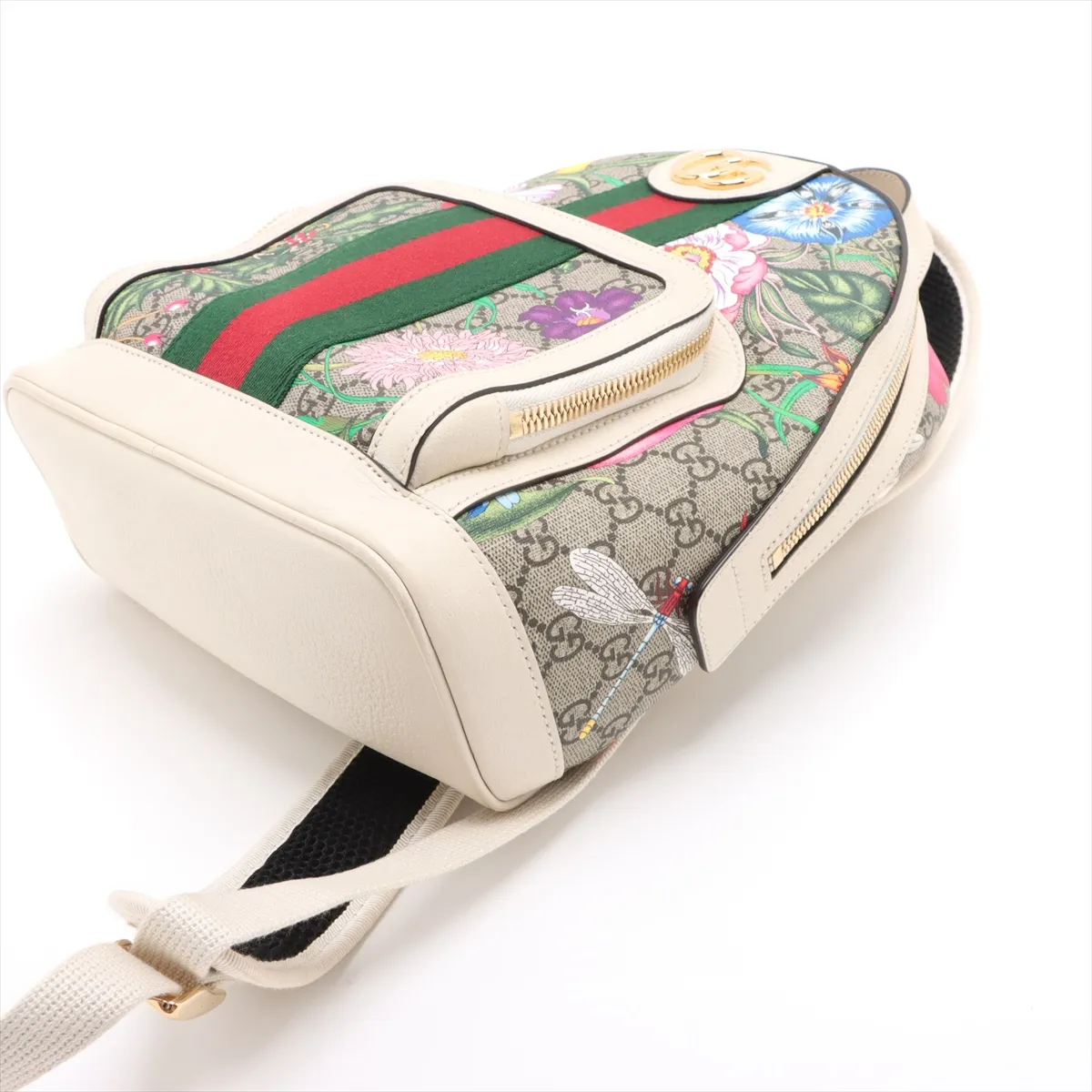 GG Flora PVC x Leather Backpack/Rucksack Multicolor 547965 — view 3