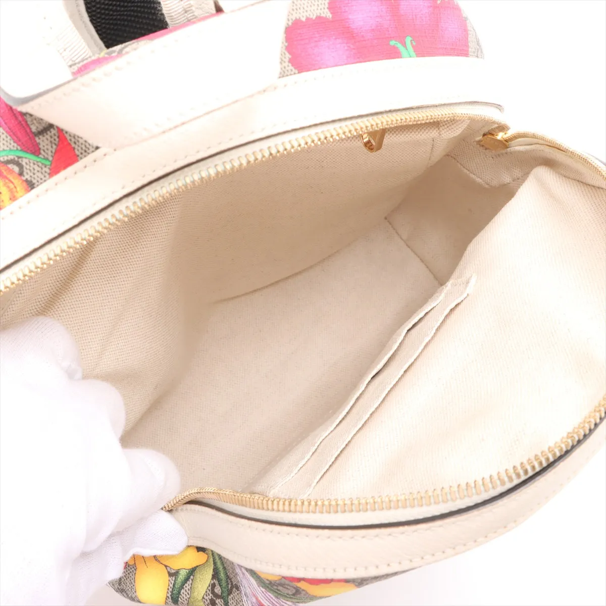 GG Flora PVC x Leather Backpack/Rucksack Multicolor 547965 — view 7