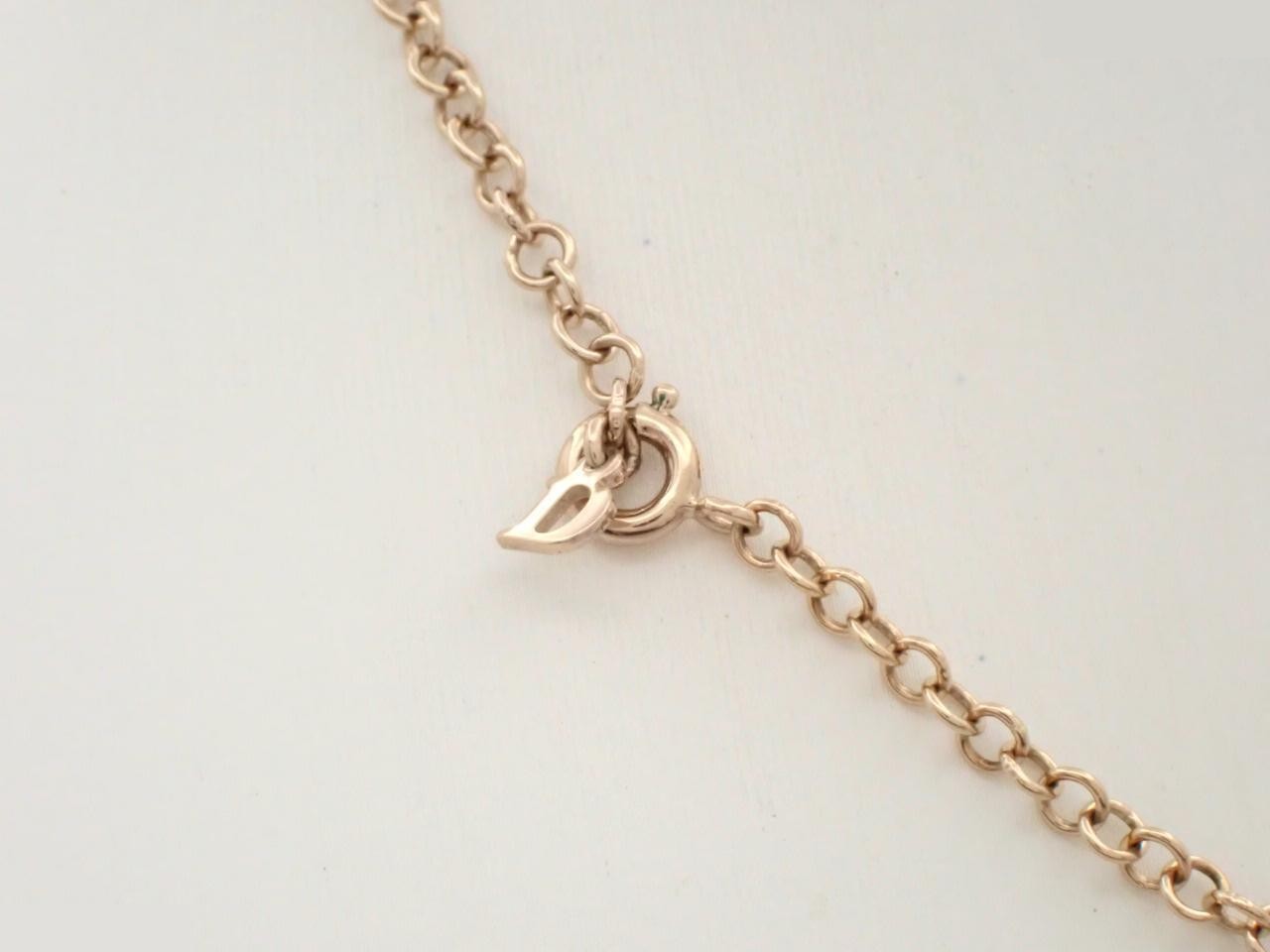 necklace, heart and key design, gold, chain approximately 42cm. — view 2
