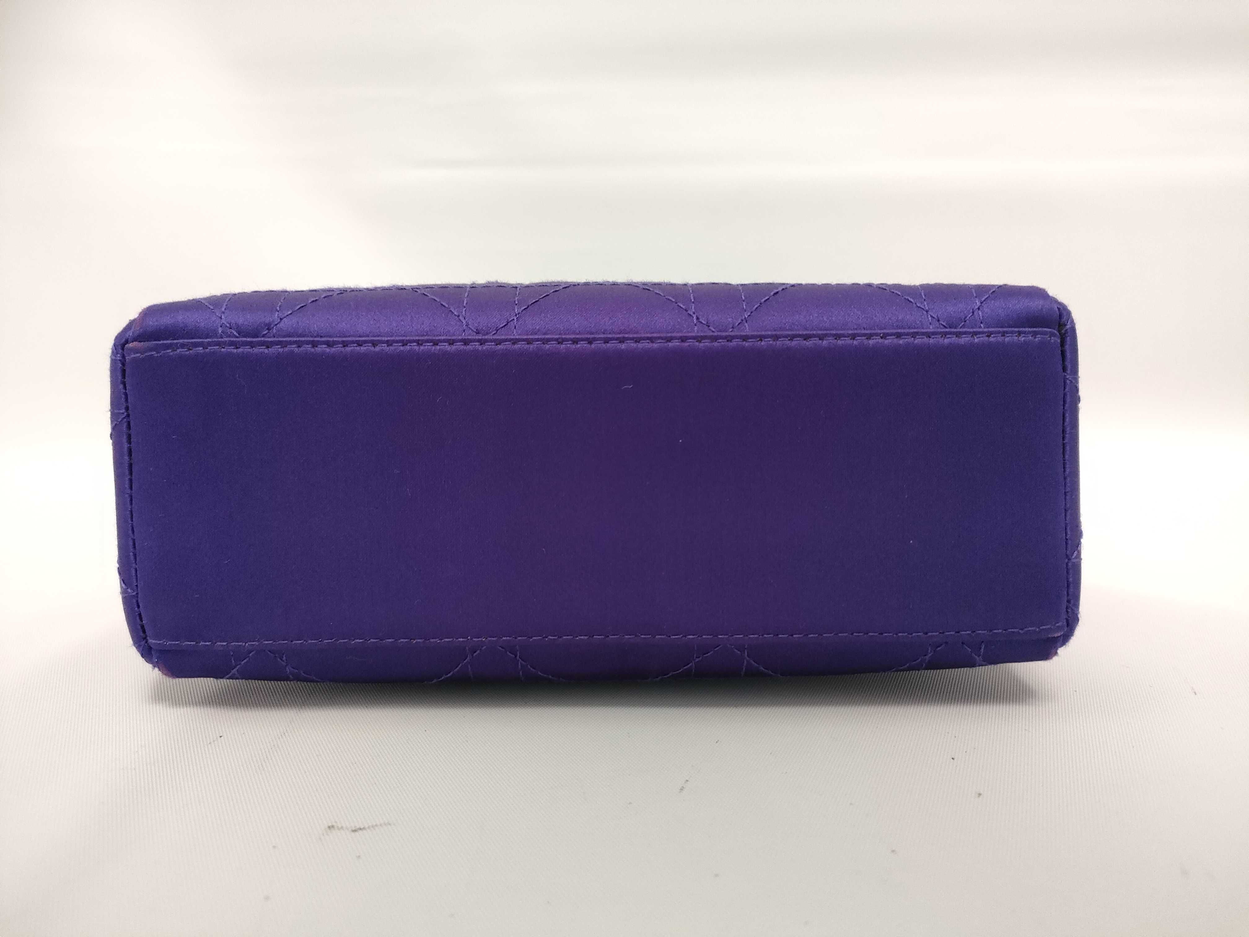 DU- Mini Lady Nylon Handbag Purple Crystal Handle Crystal Missing Handbag — view 3