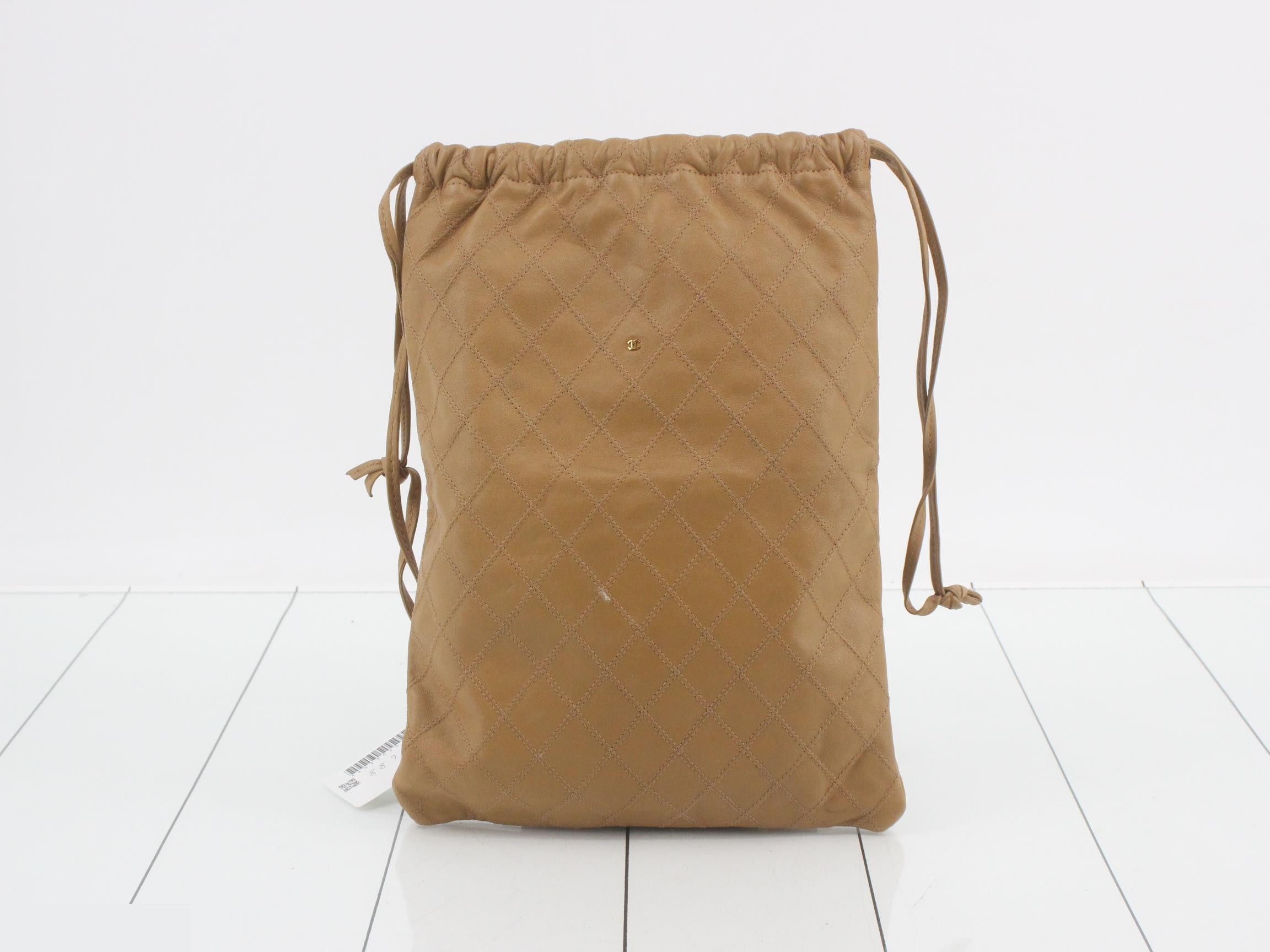 Lamb Piccolore Drawstring Pouch - Brown