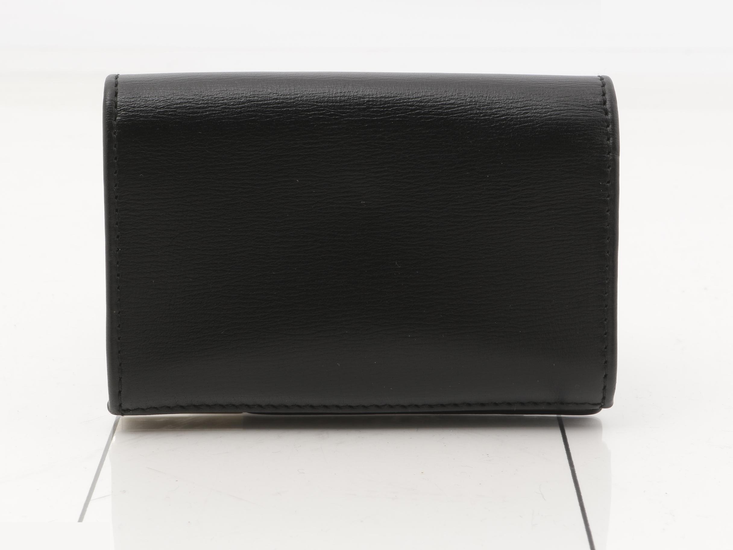 Calfskin business card holder, black — view 2