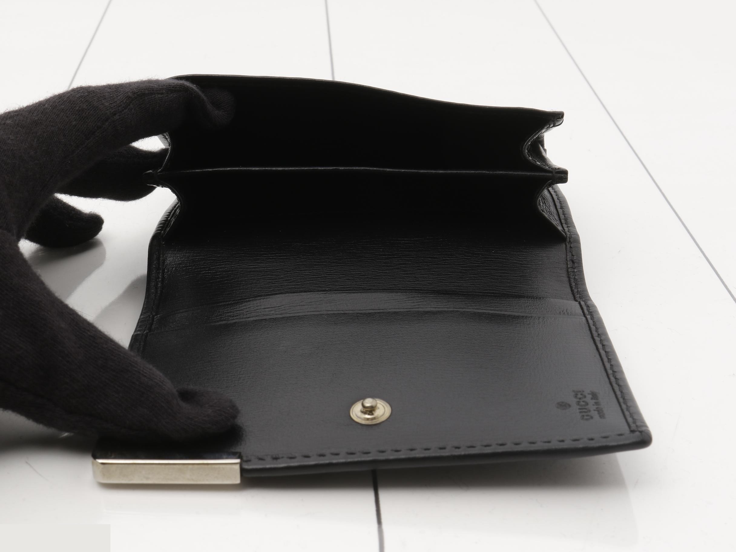 Calfskin business card holder, black — view 4