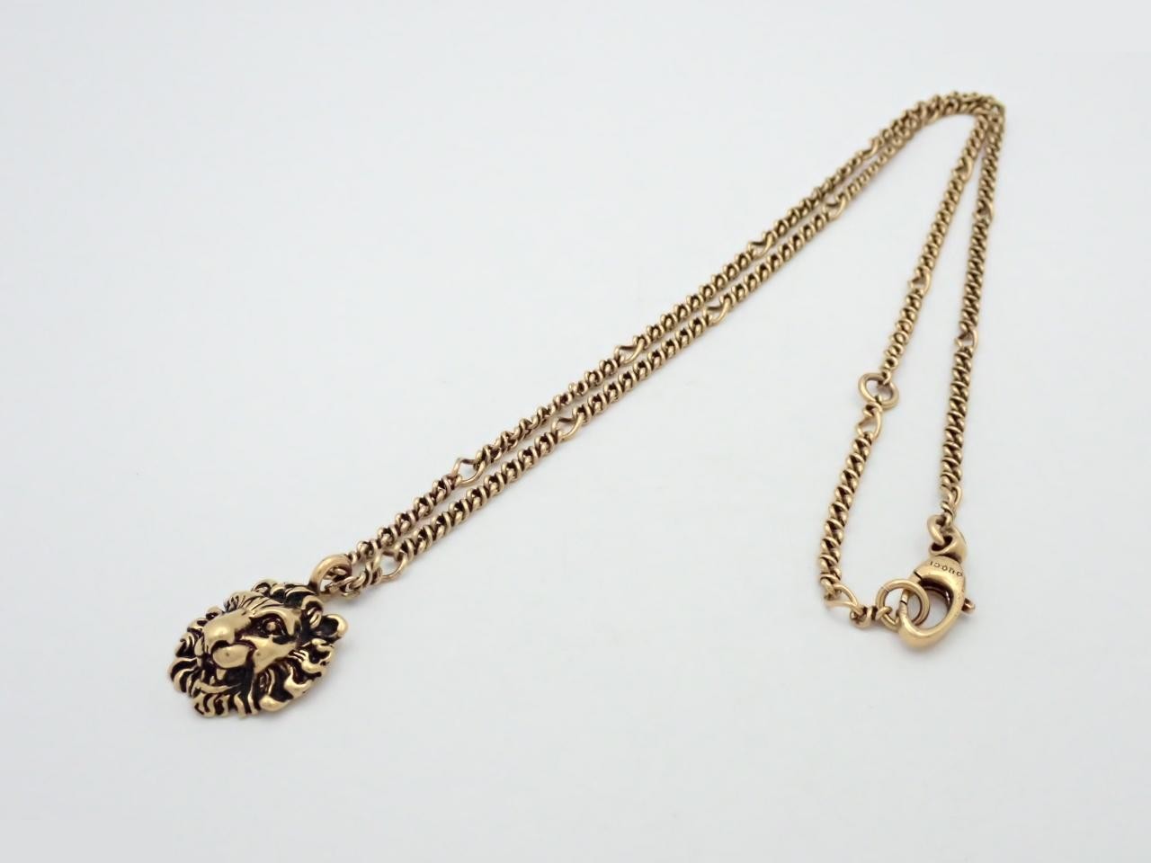 Lion Head Necklace, Gold, Chain approx. 60cm — view 3