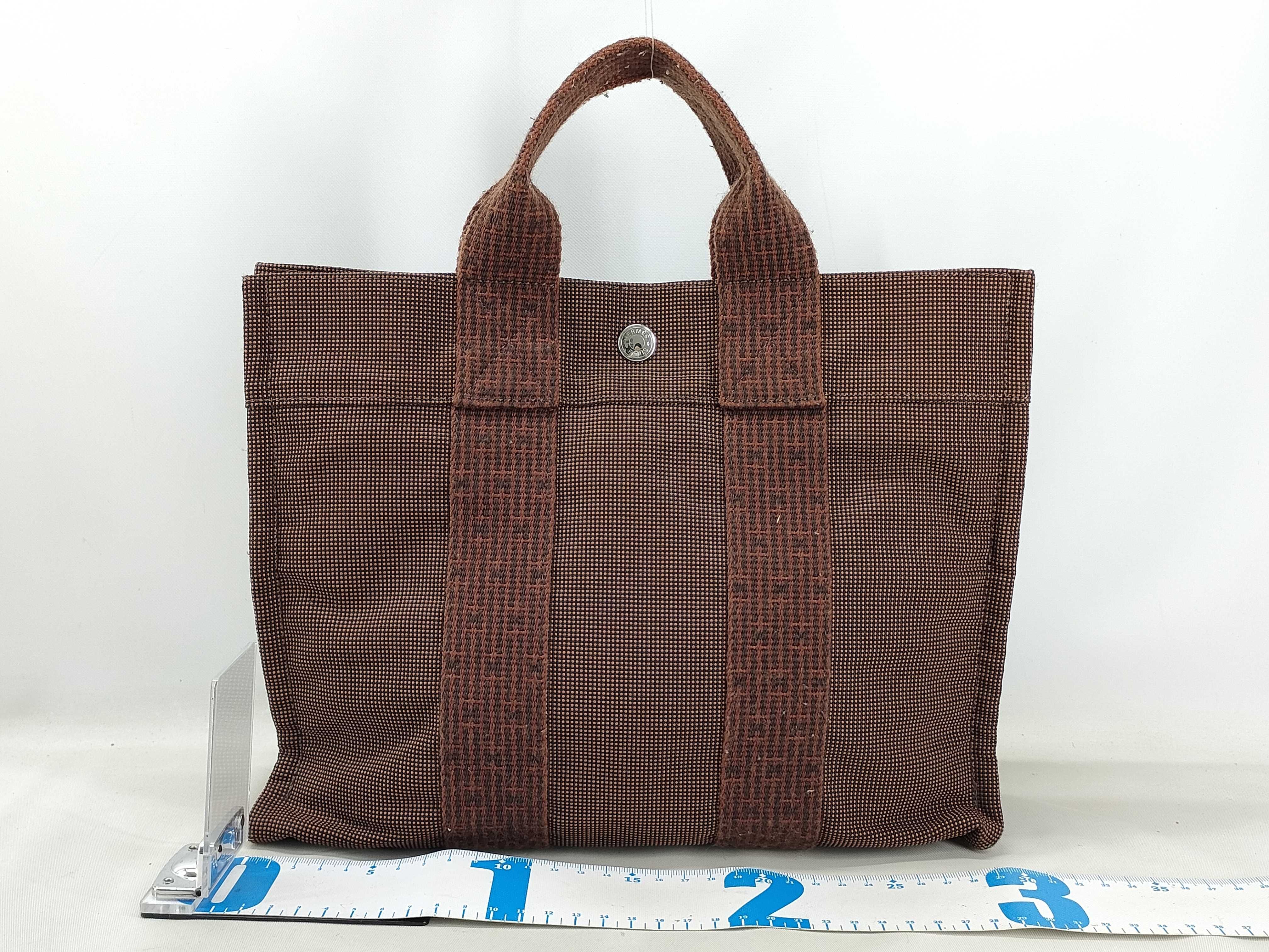 Herline Tote PM Brown Canvas Silver Hardware Handbag — view 2