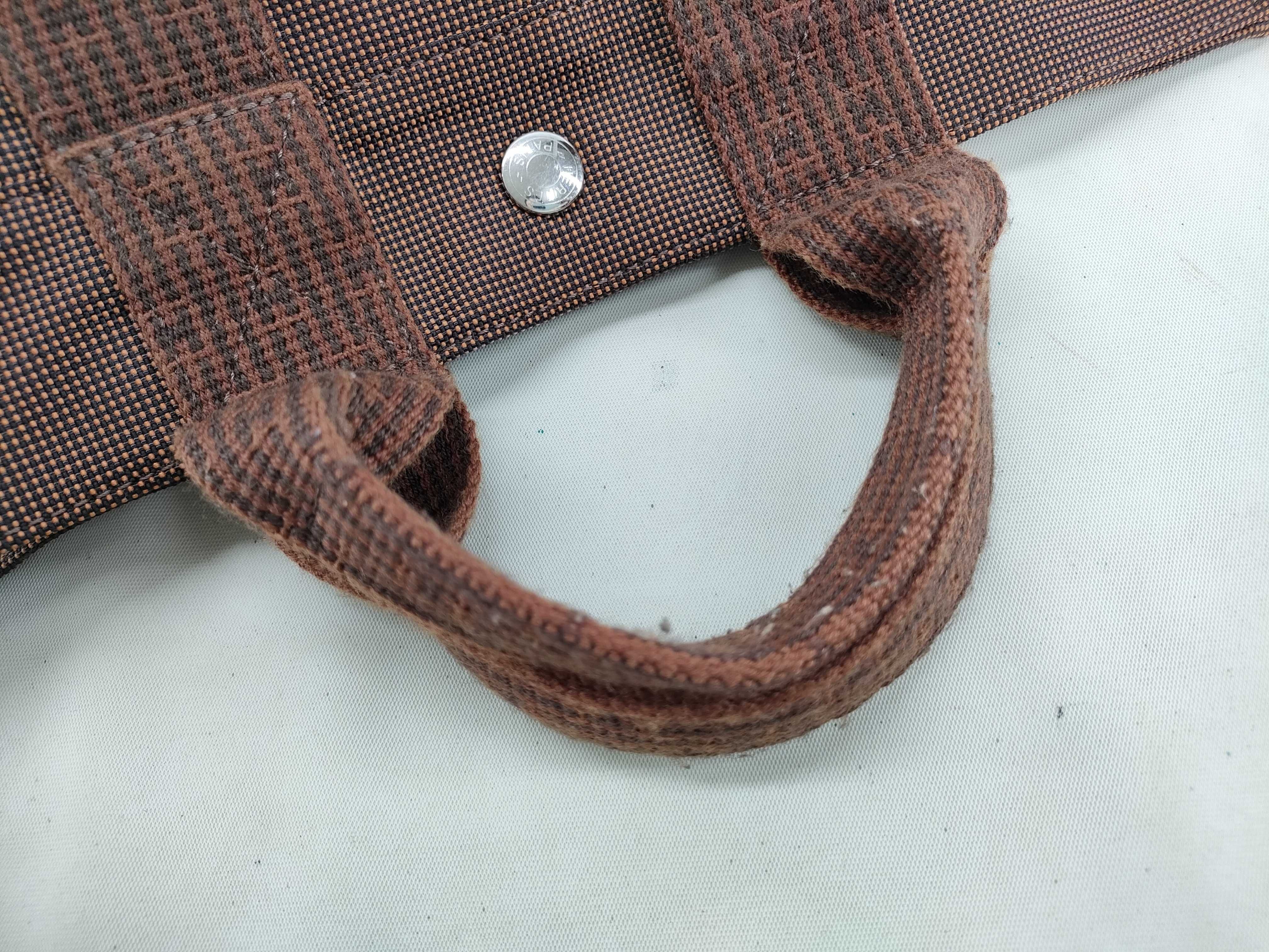 Herline Tote PM Brown Canvas Silver Hardware Handbag — view 5