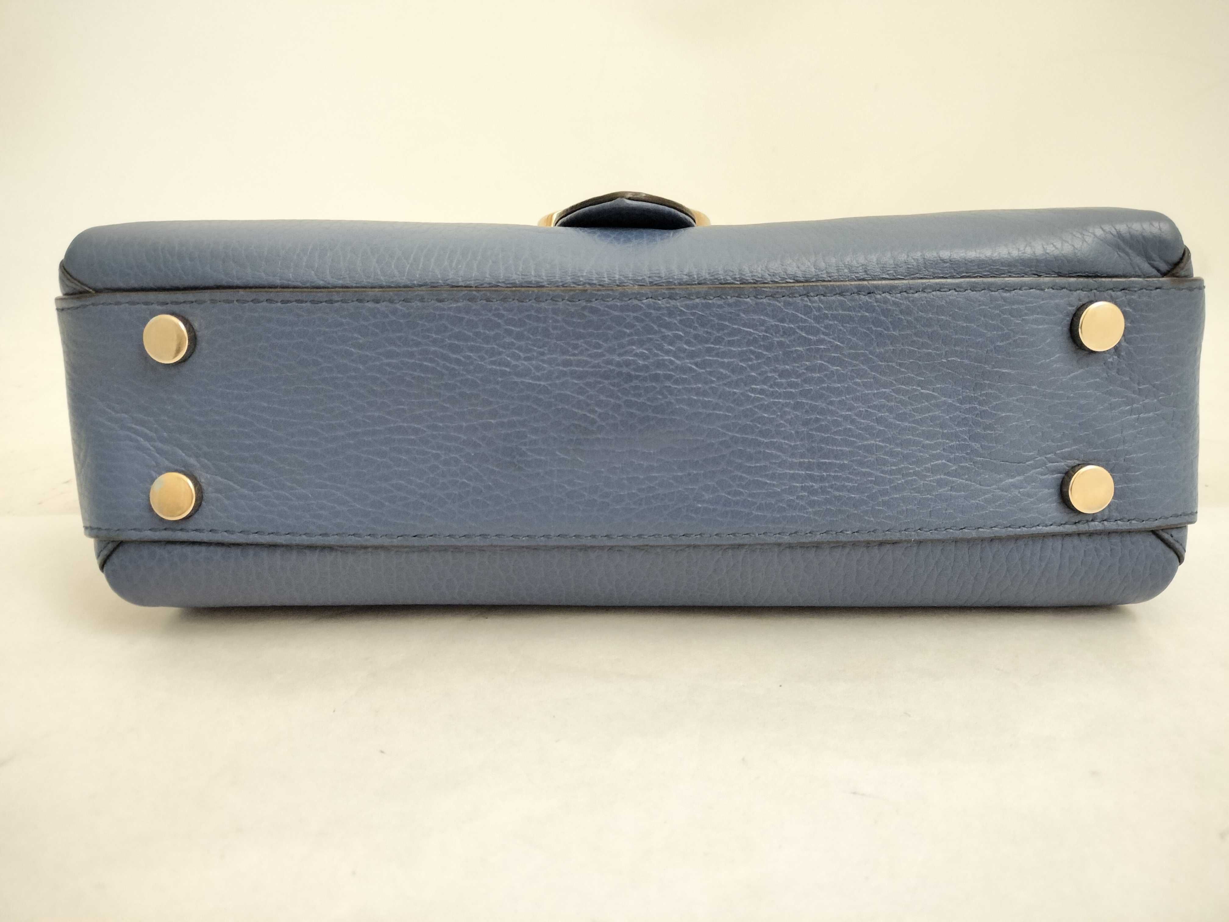 510302 Interlocking 2-way Handbag Shoulder Bag Chain Crossbody Shoulder Bag Leather Blue Women's Handbag — view 8