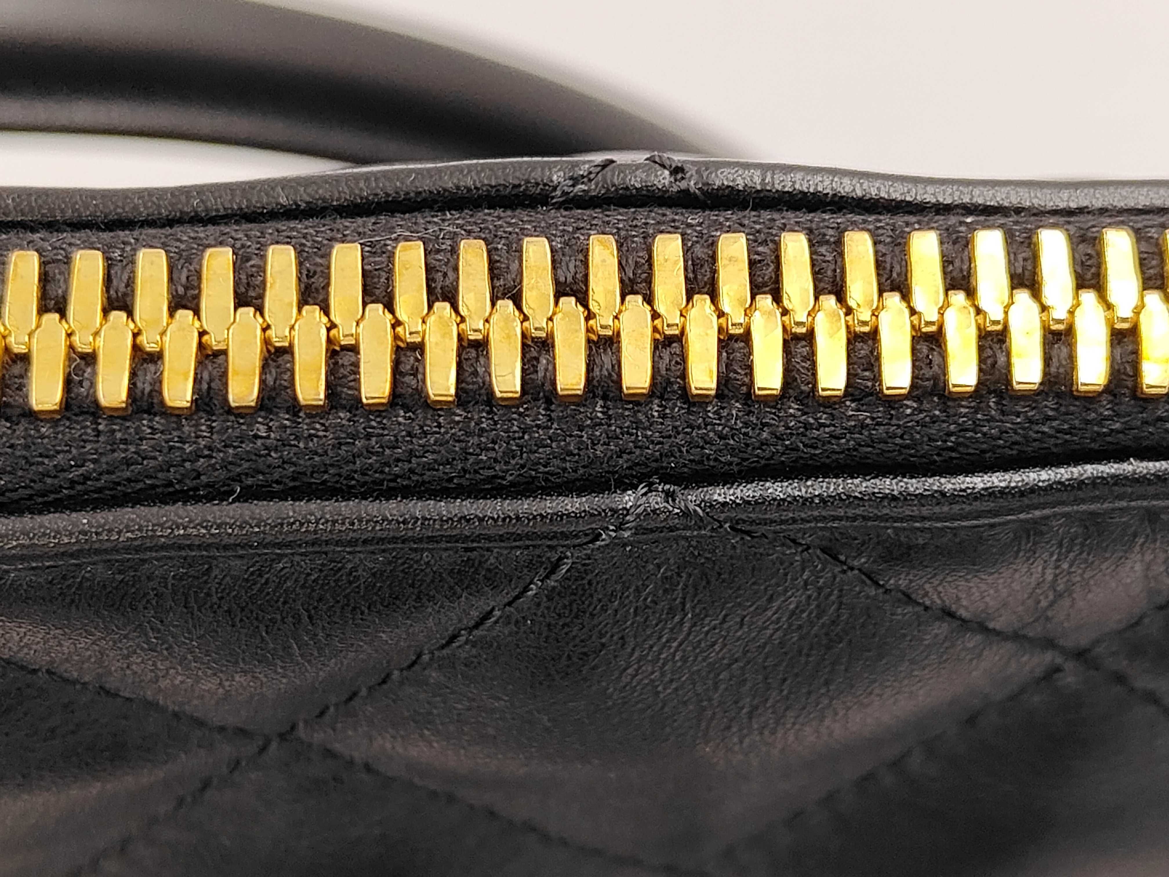 Travel Bag, Quilted Calfskin, Black with Gold Hardware, 736009 Shoulder Bag — view 6