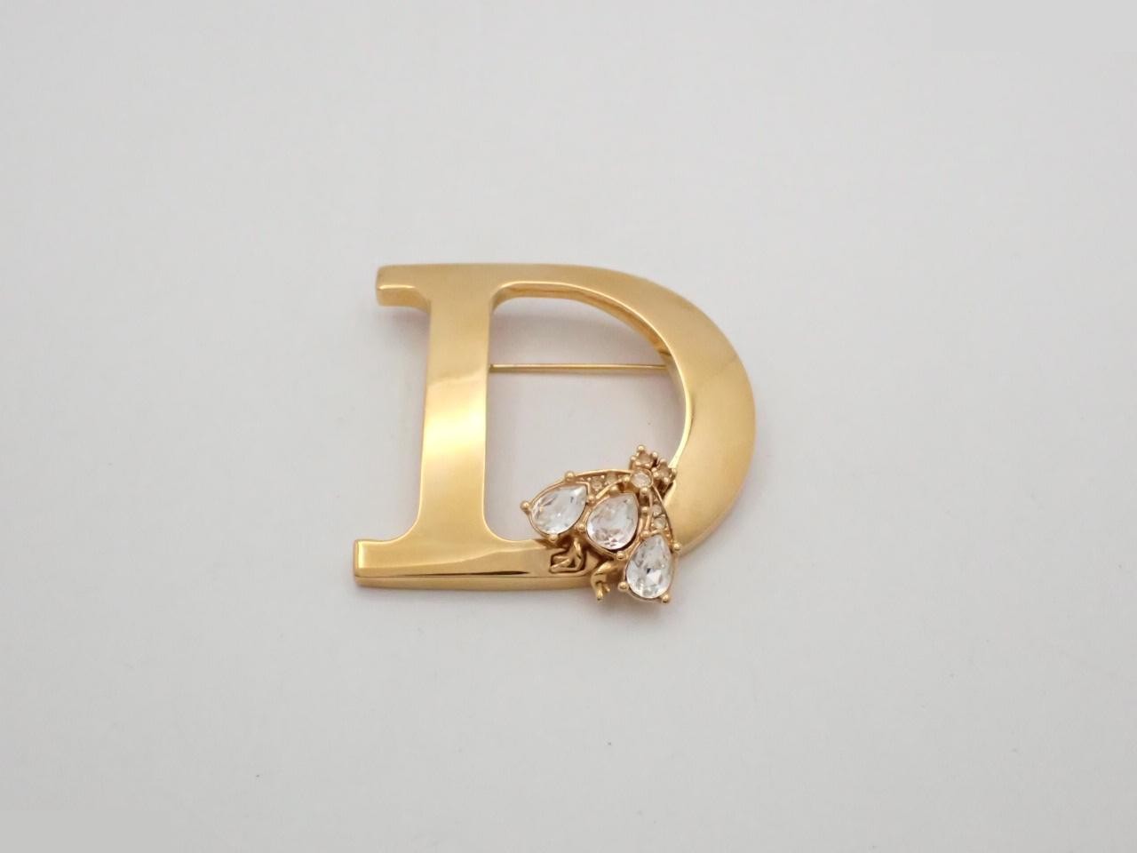 Bee Rhinestone Gold Big Brooch