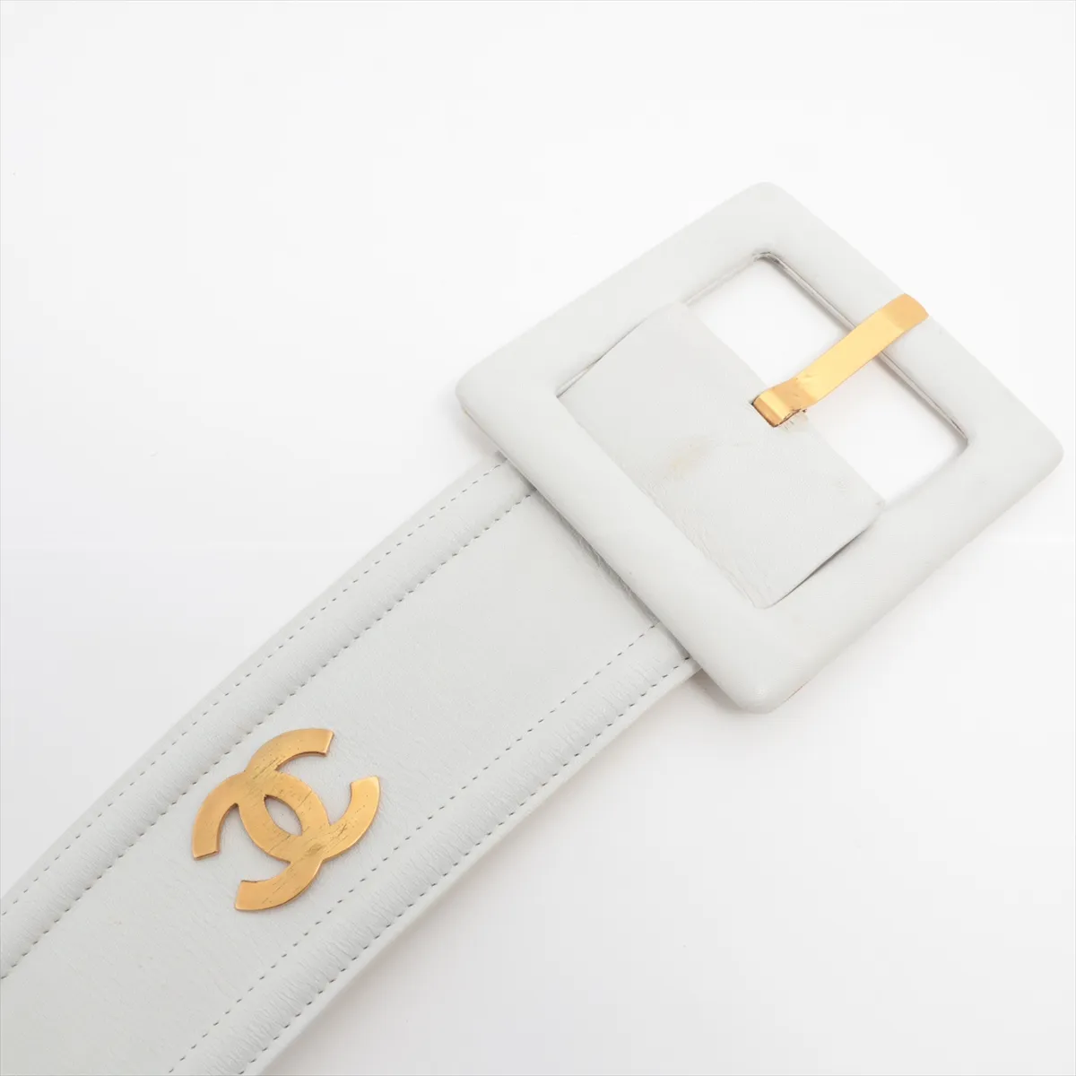 Coco Mark 93P Belt 85 Leather x GP White x Gold — view 2