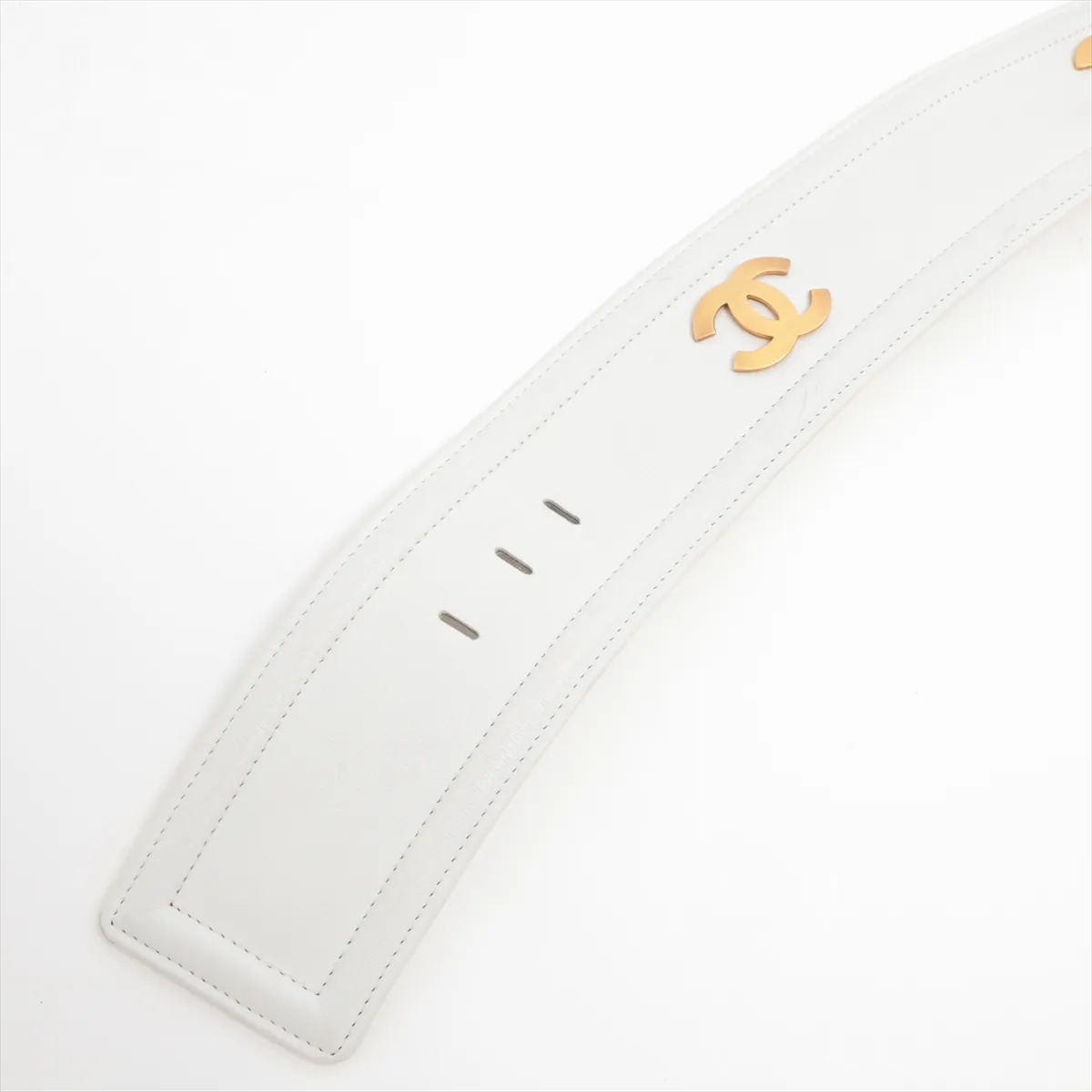 Coco Mark 93P Belt 85 Leather x GP White x Gold — view 3