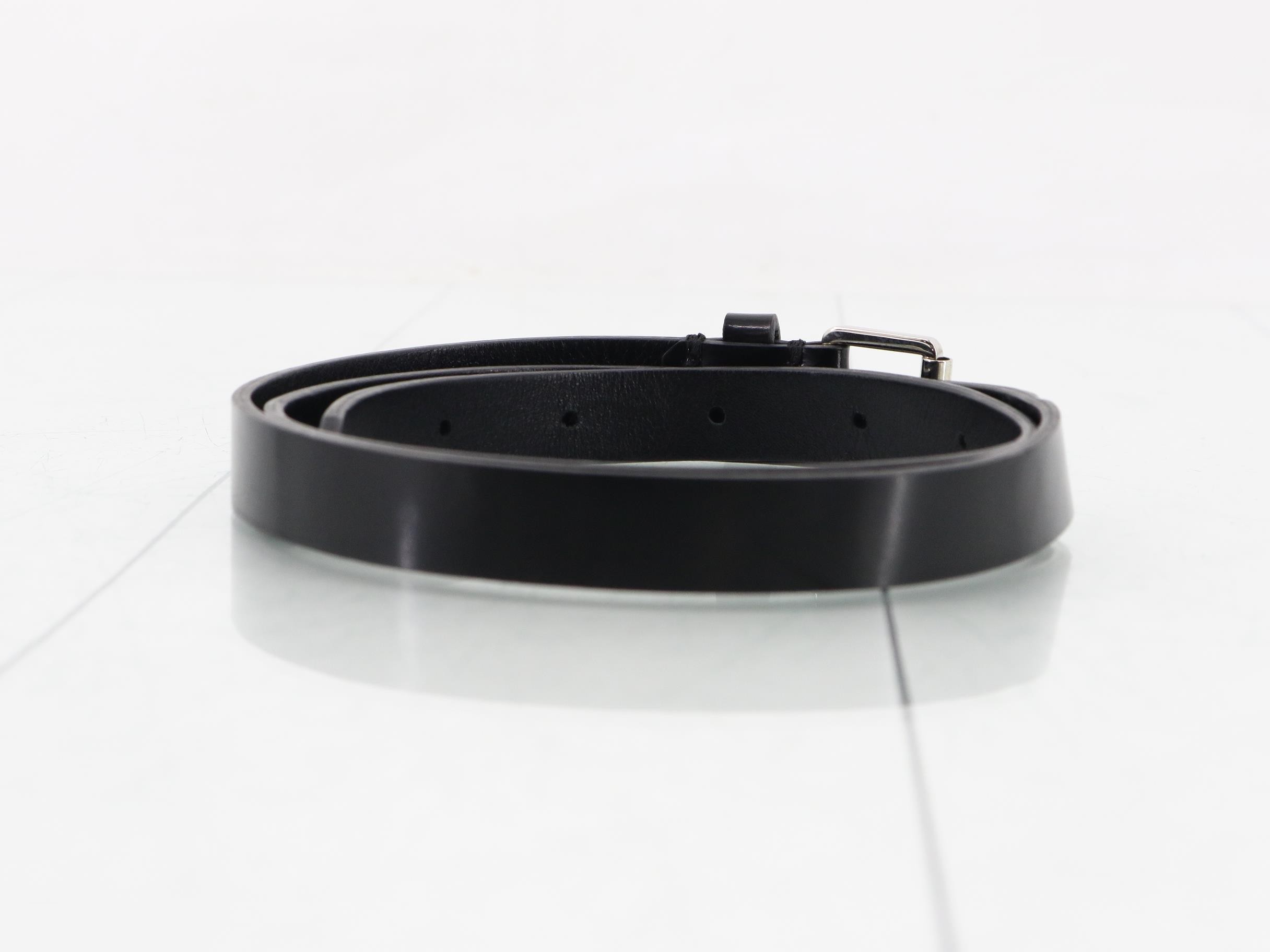 Calfskin belt, black — view 2