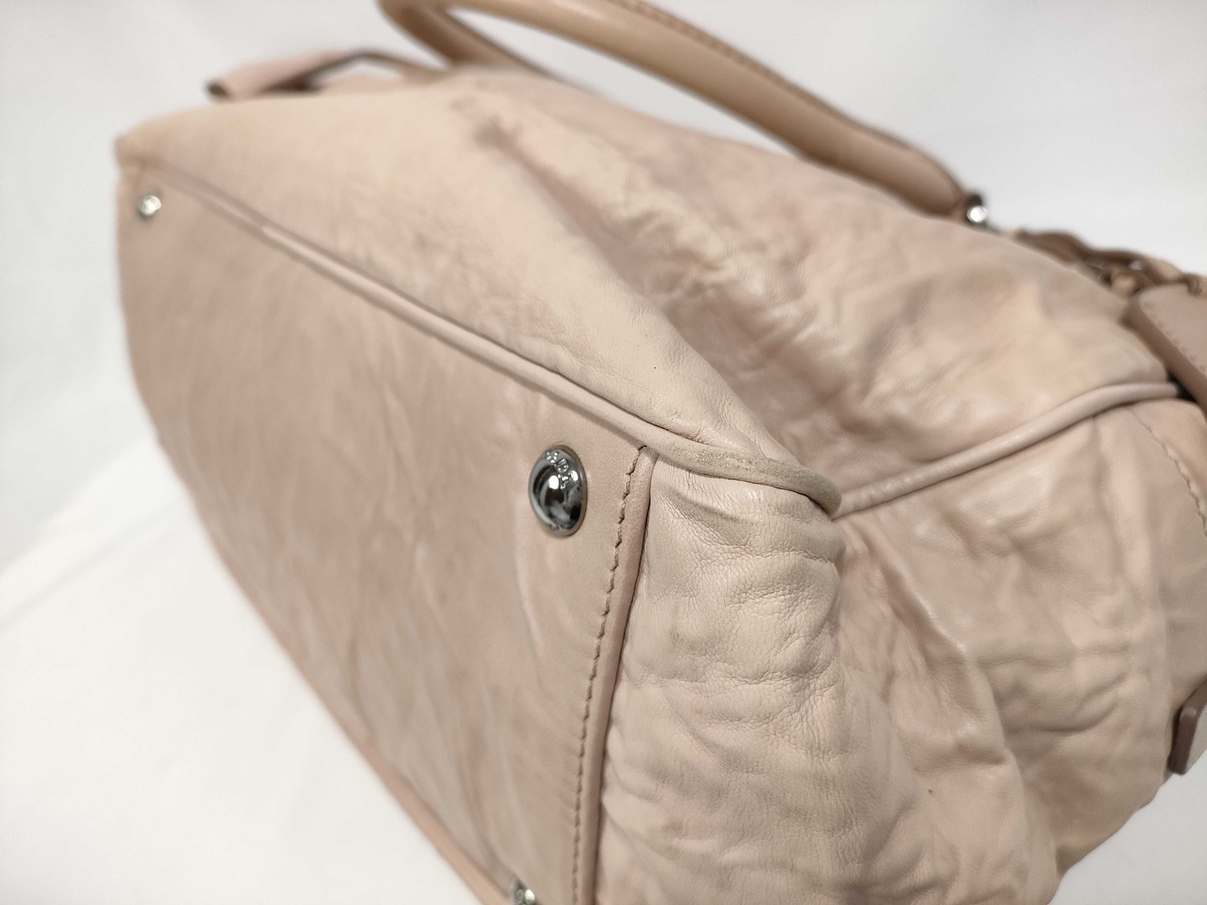 Nappa Antique Mini Boston Handbag Leather Wrinkled Handbag — view 4