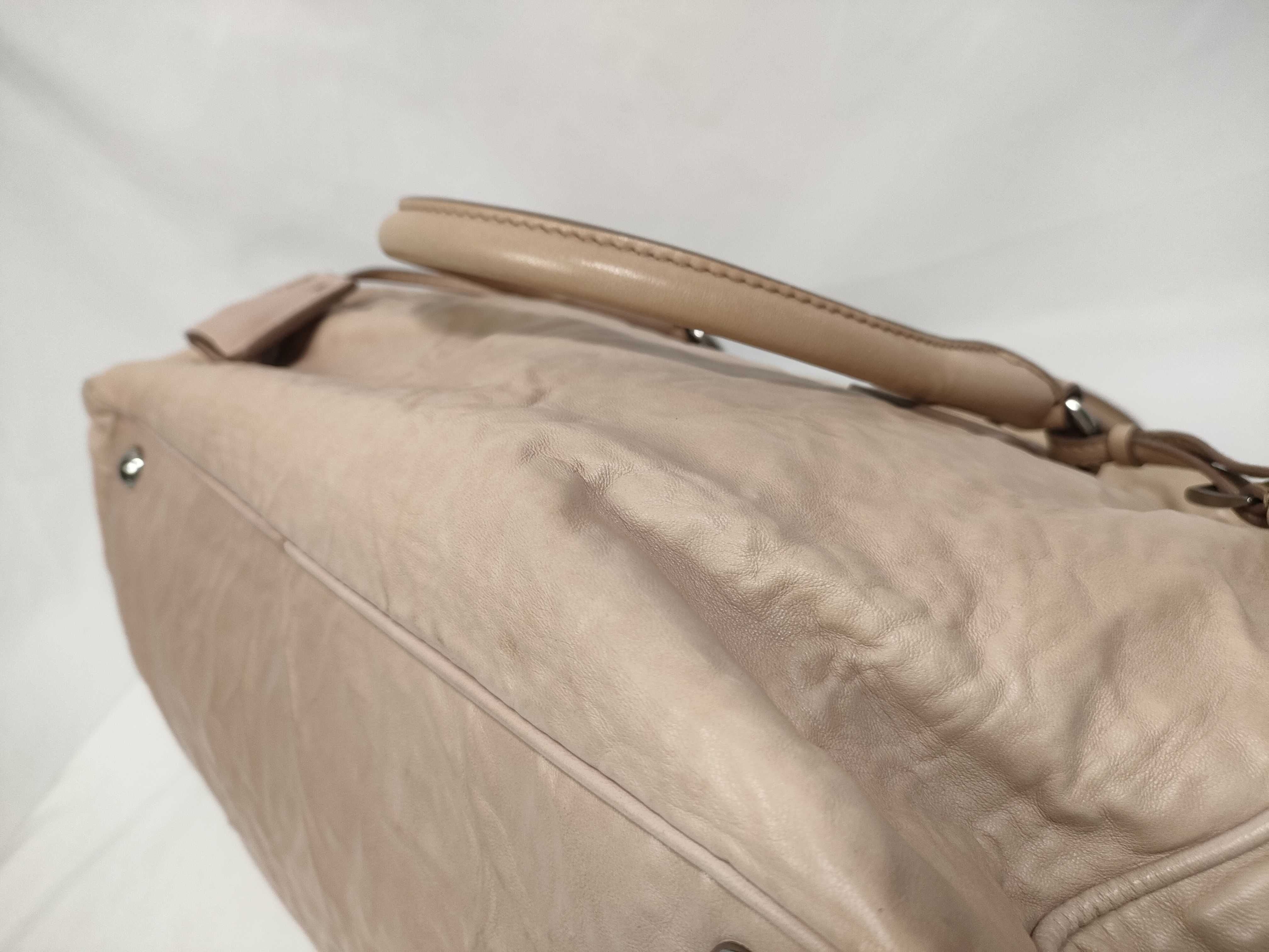 Nappa Antique Mini Boston Handbag Leather Wrinkled Handbag — view 5