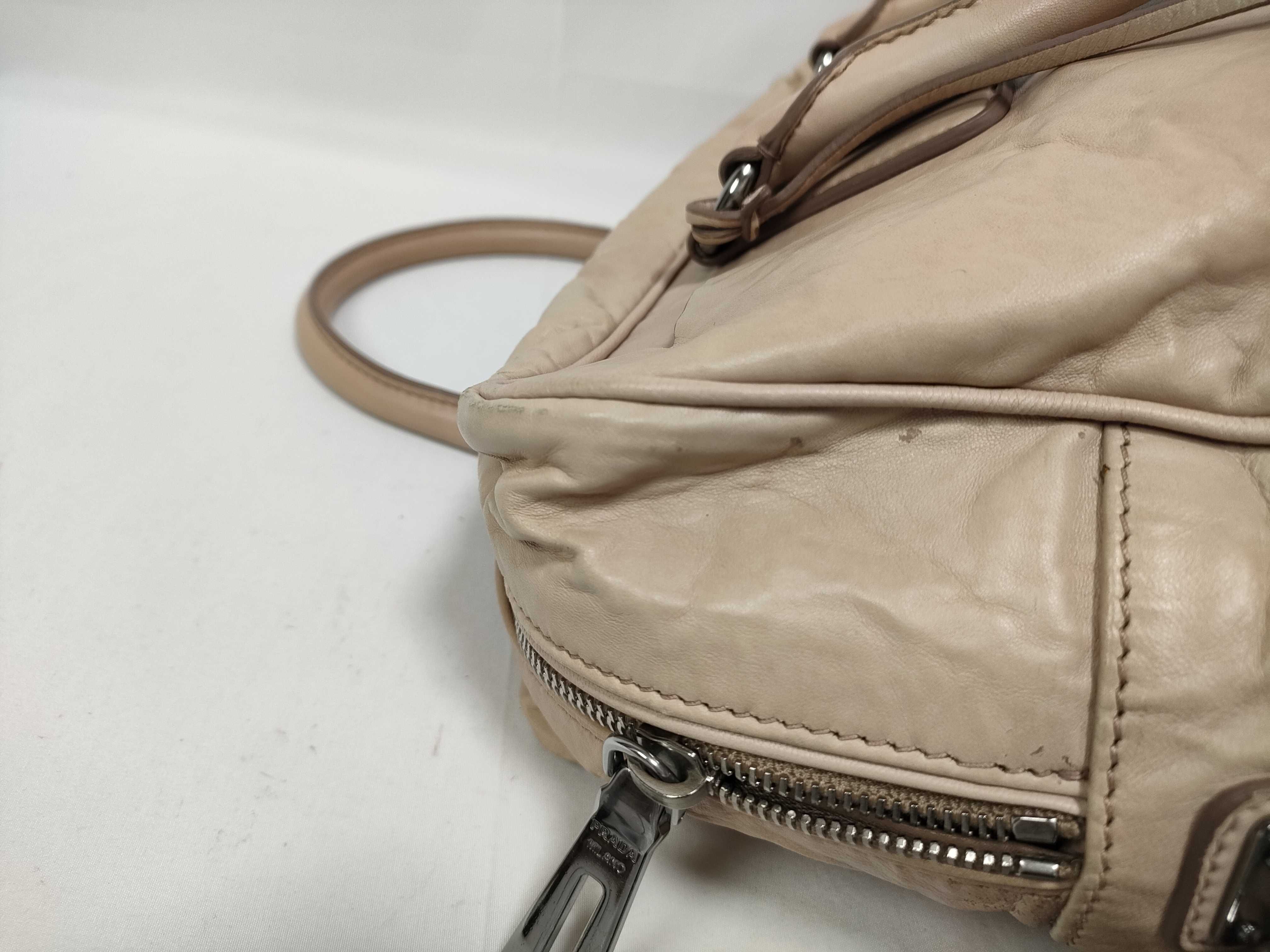 Nappa Antique Mini Boston Handbag Leather Wrinkled Handbag — view 7