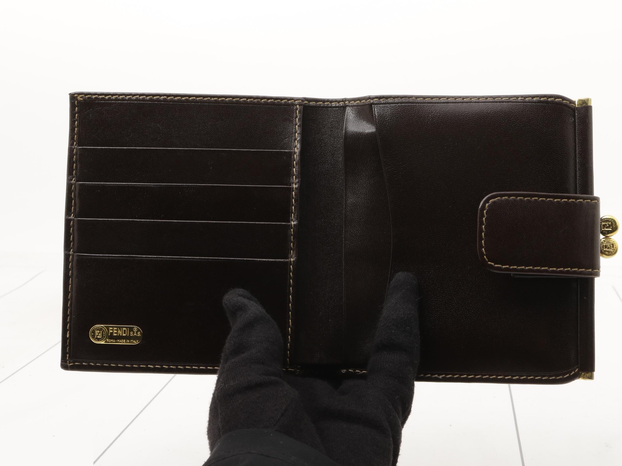 Zucca bi-fold wallet, canvas, brown — view 4
