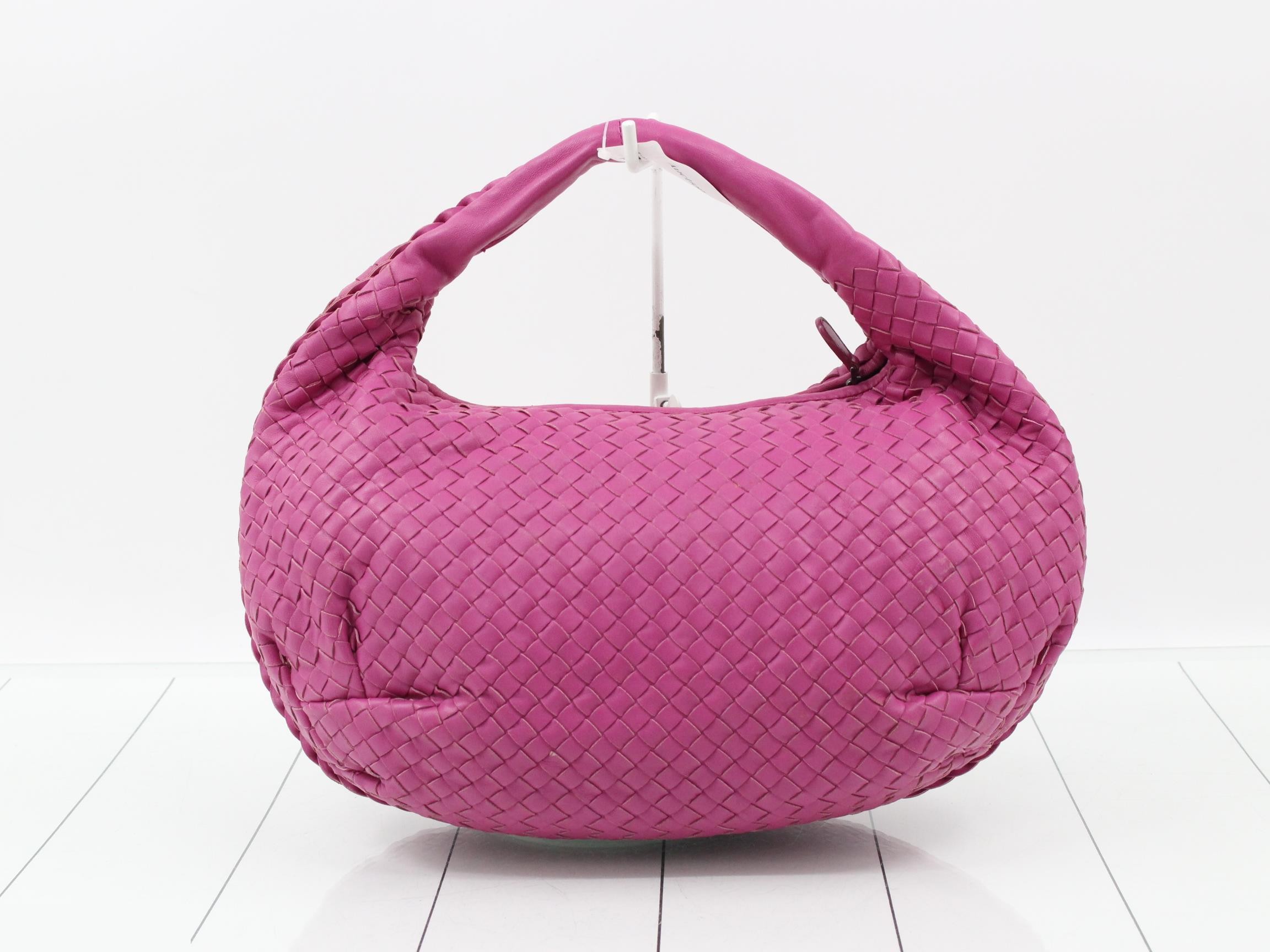 Intrecciato one-shoulder bag, leather, purple — view 2