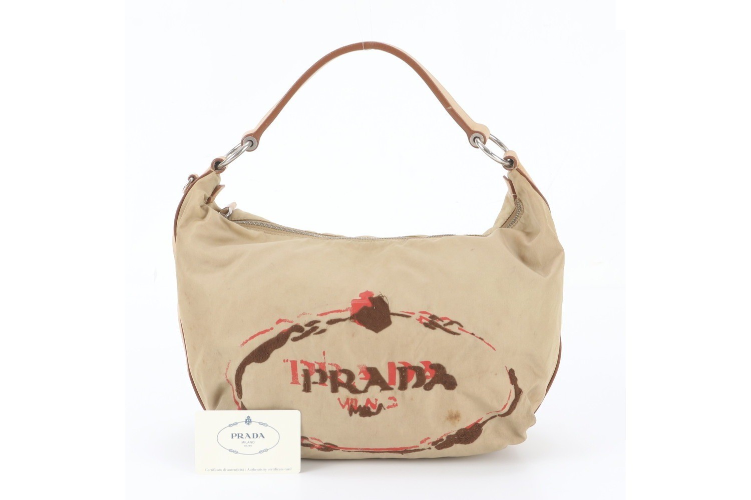 Comes with a guarantee card Tessuto Nylon BR3315 Leather Shoulder Bag