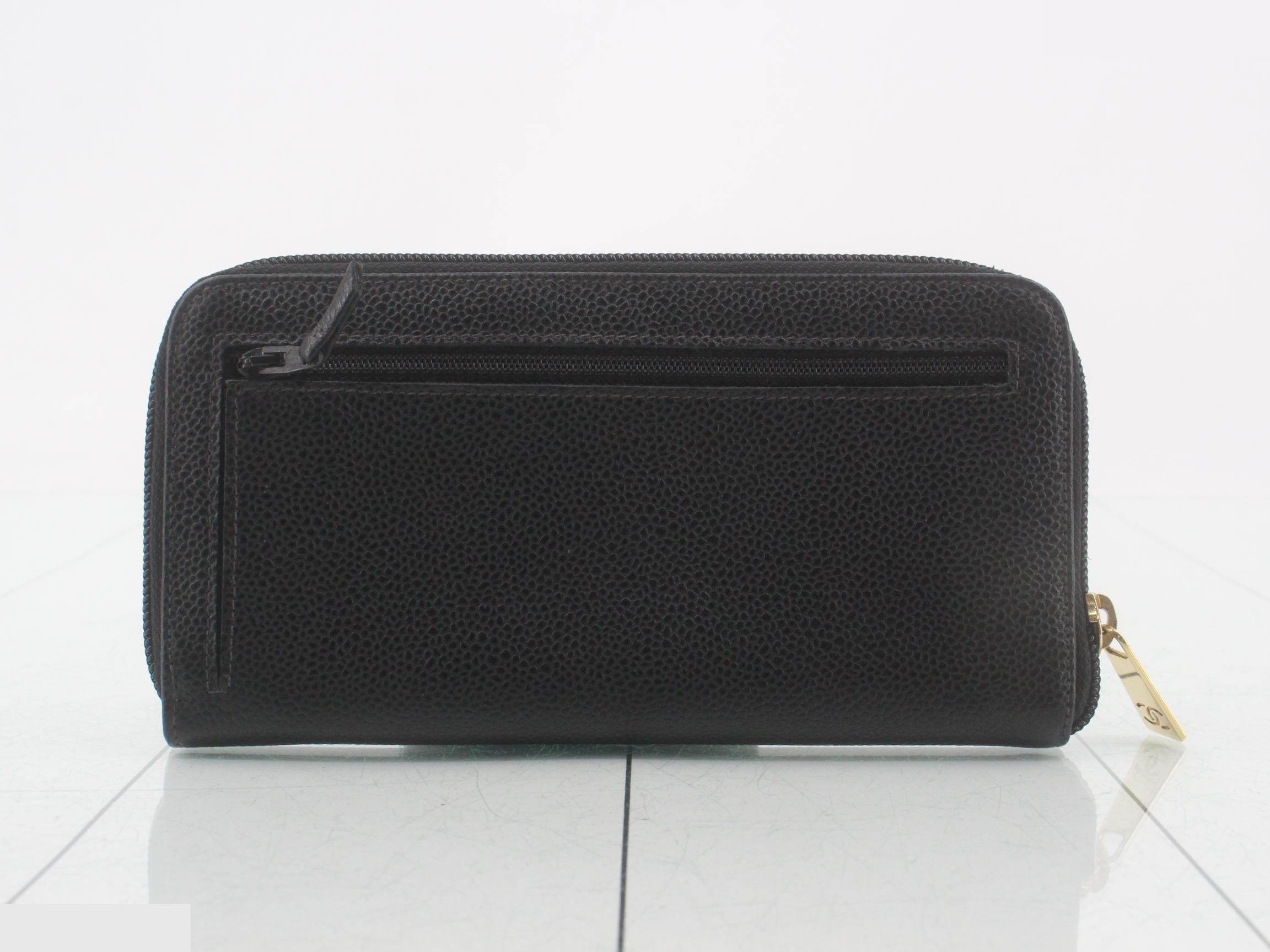 Coco Mark Long Wallet, Round Zip, Caviar Leather, Black, Series 9 — view 2