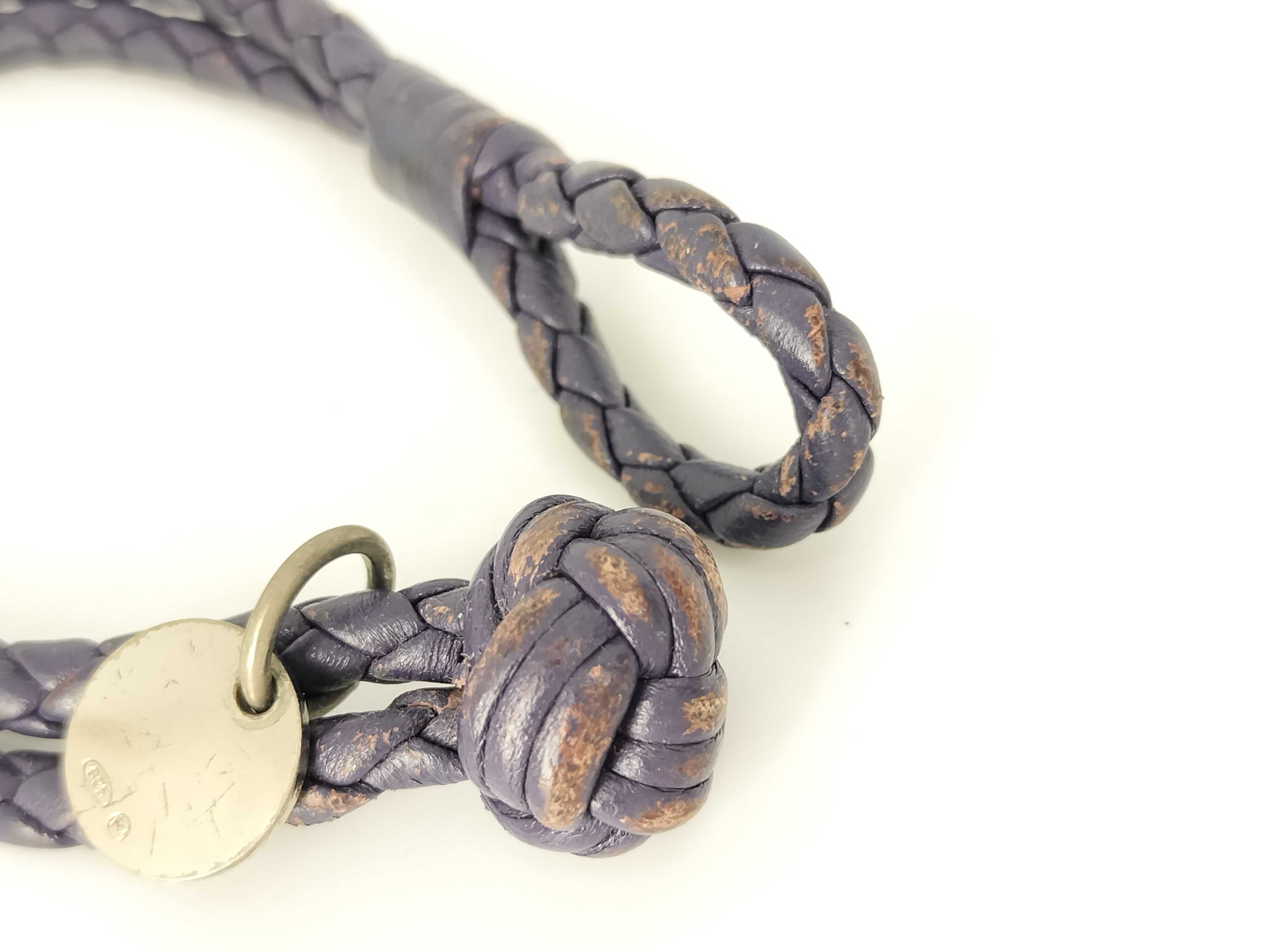 Intrecciato Bracelet, SV925, 8.8g, Navy. — view 2
