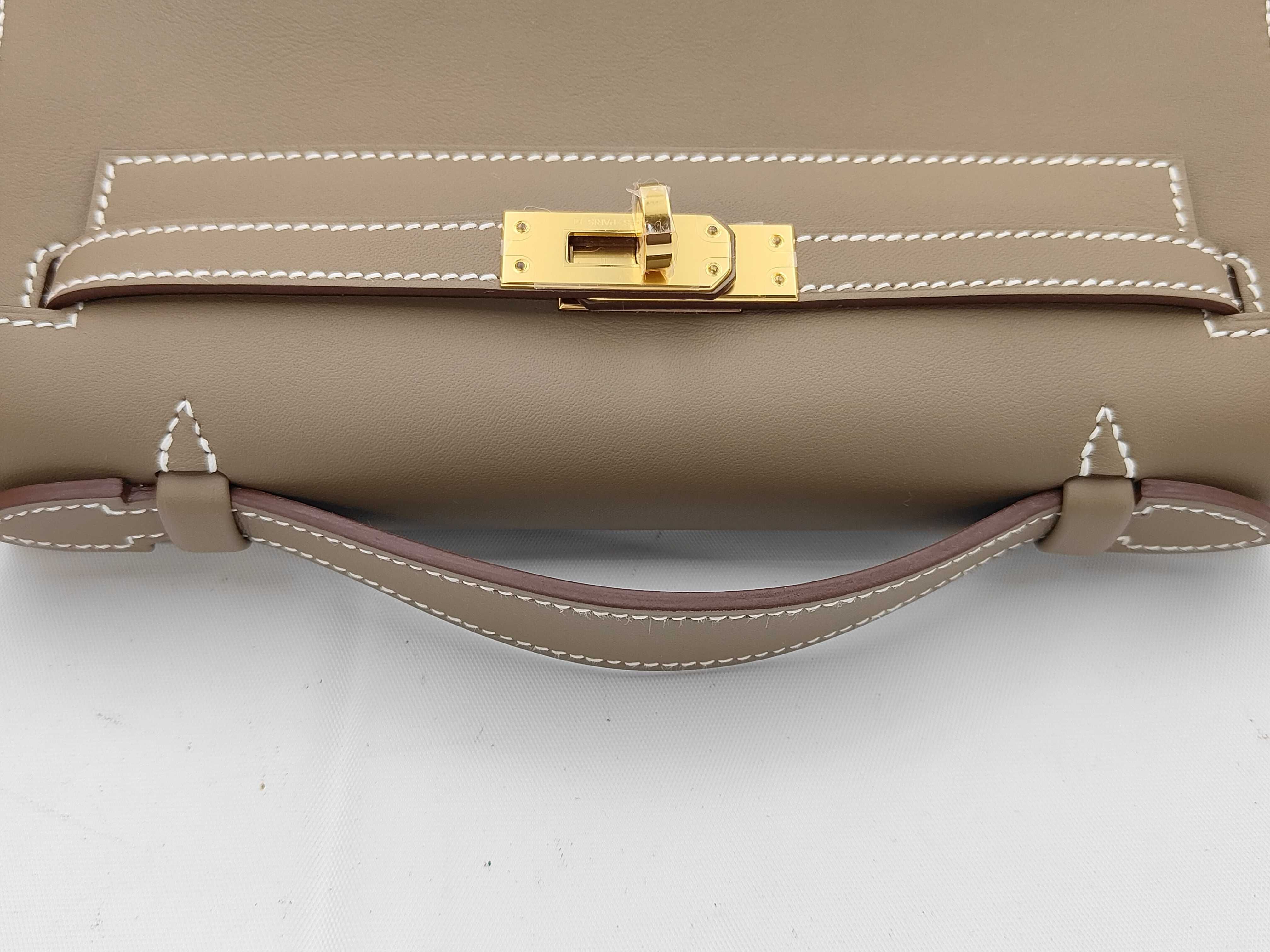 Pochette Kelly Etoupe G stamp handbag — view 3