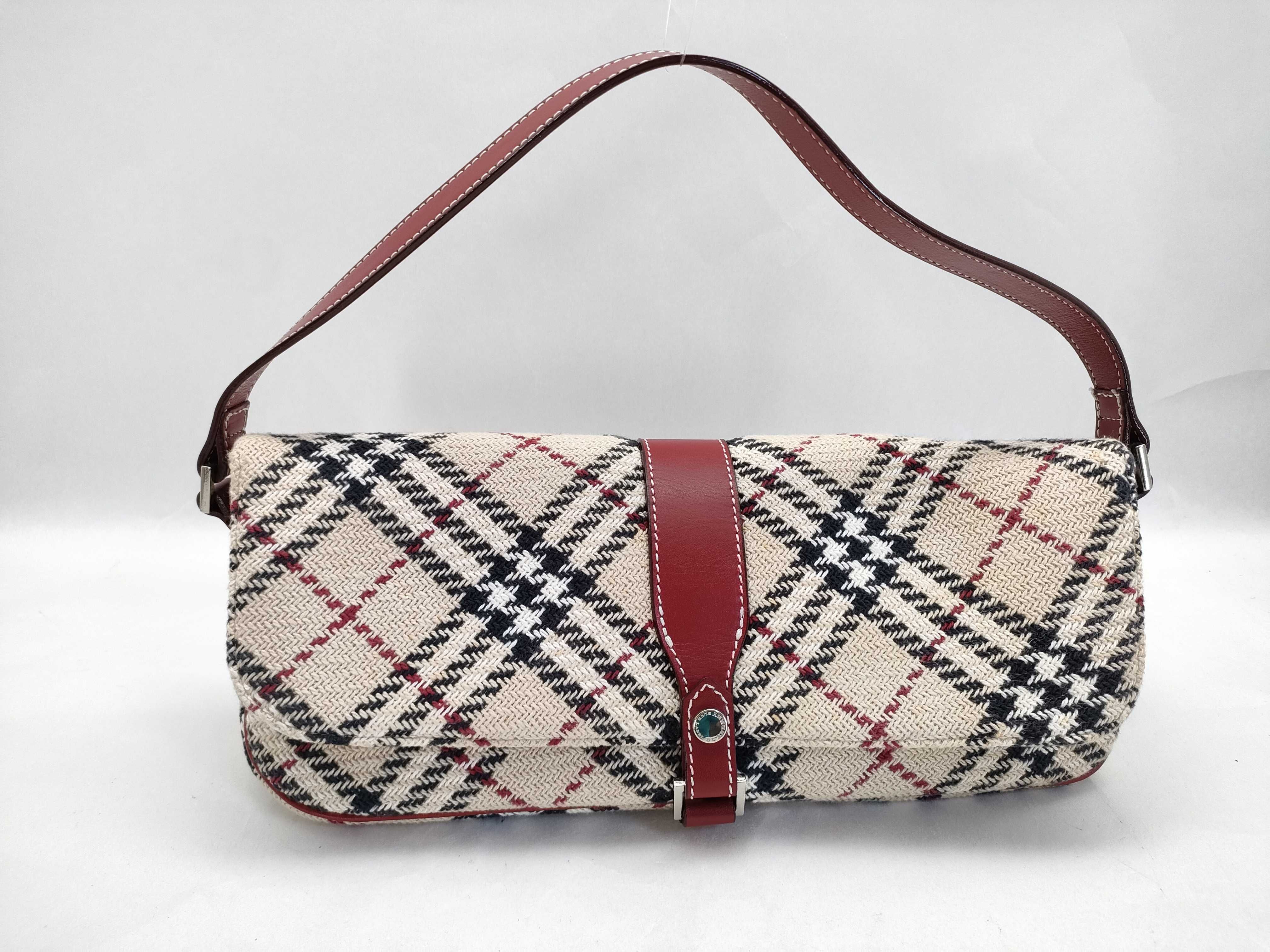 Blue Label Wool x Leather Nova Check One Shoulder Bag