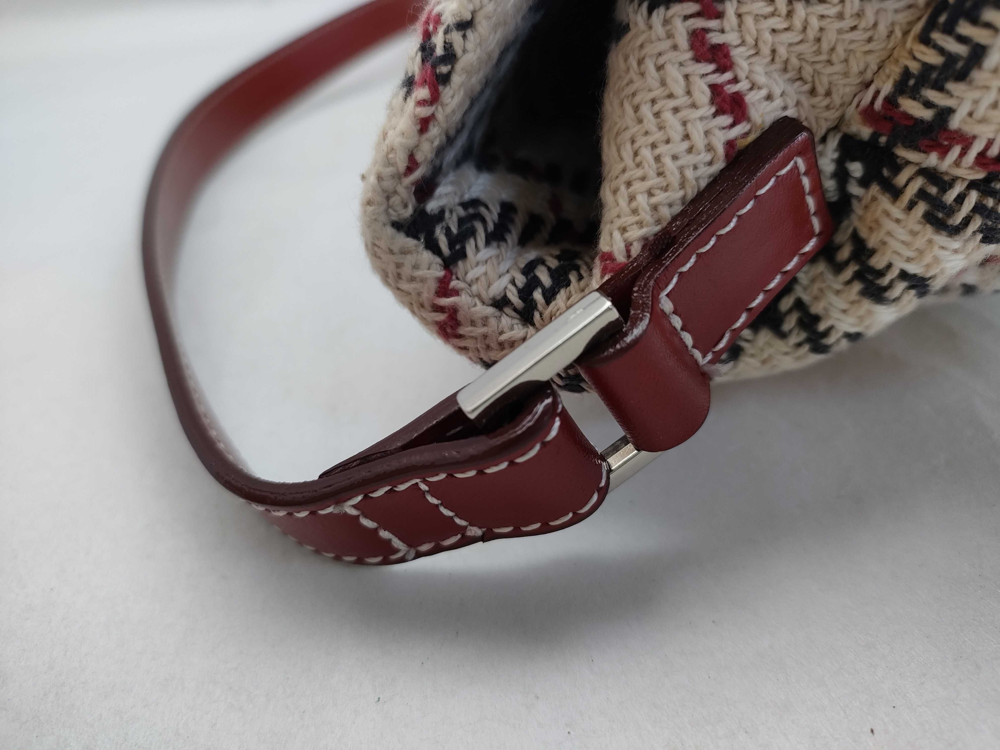 Blue Label Wool x Leather Nova Check One Shoulder Bag — view 5