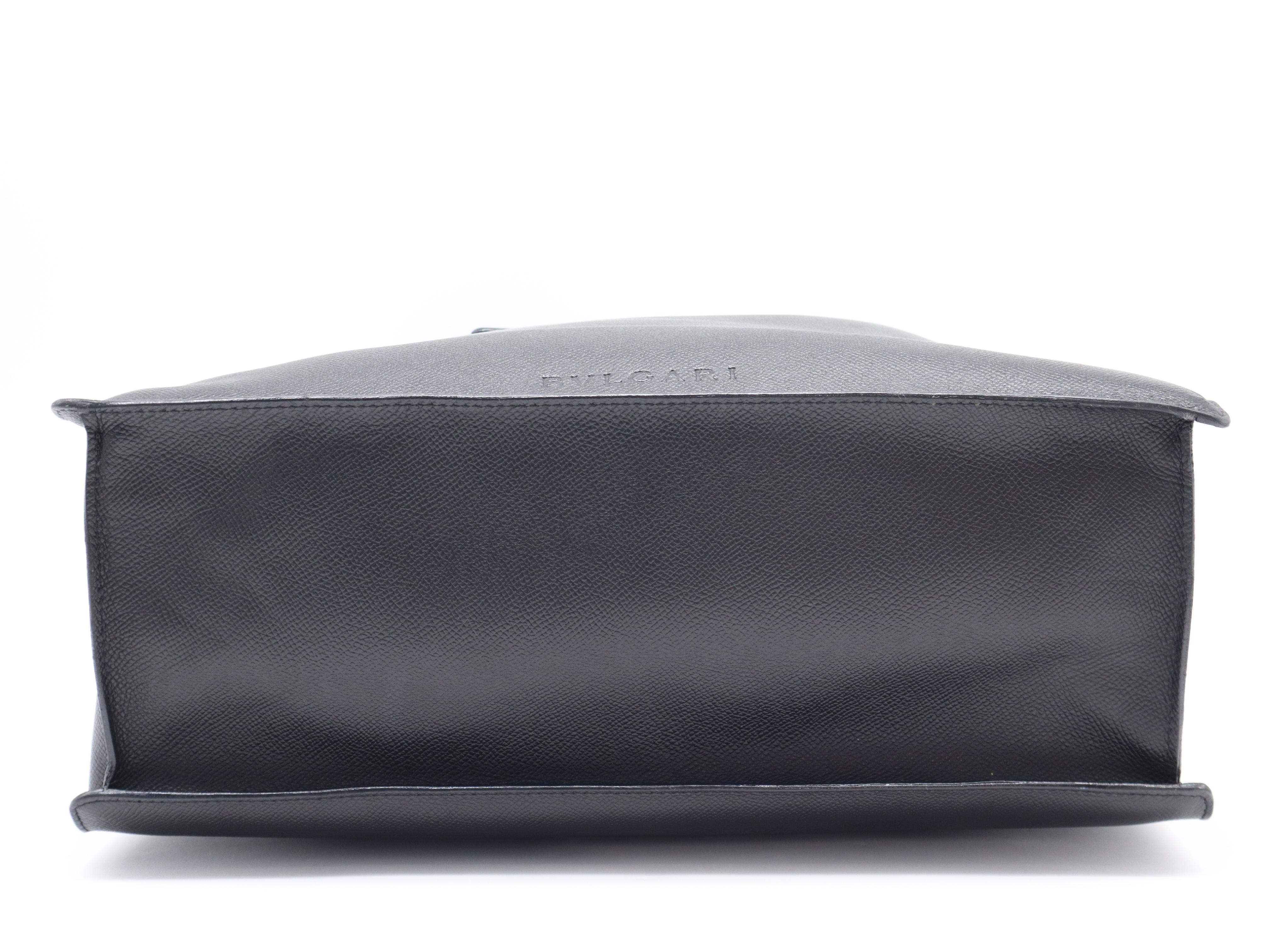 Bulgari Tote Bag, Leather, Black, with Dust Bag — view 4
