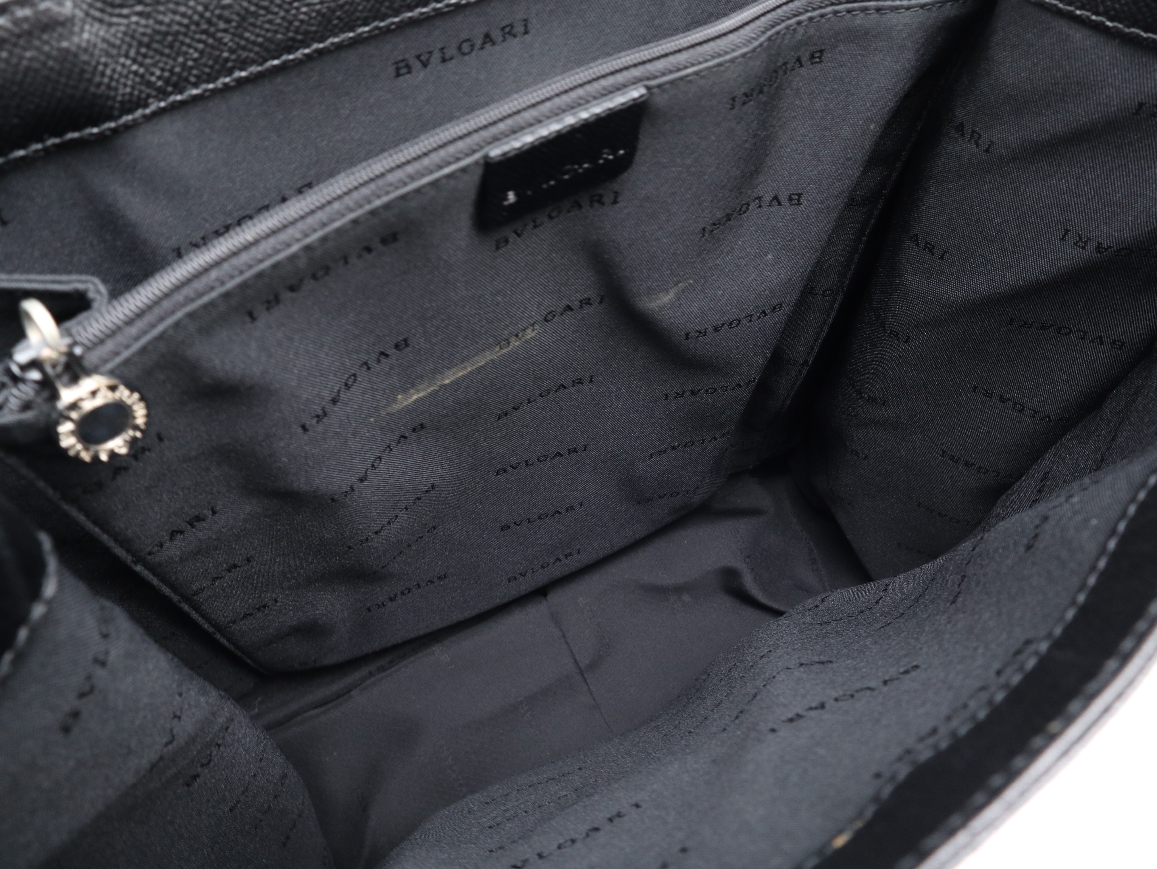 Bulgari Tote Bag, Leather, Black, with Dust Bag — view 10
