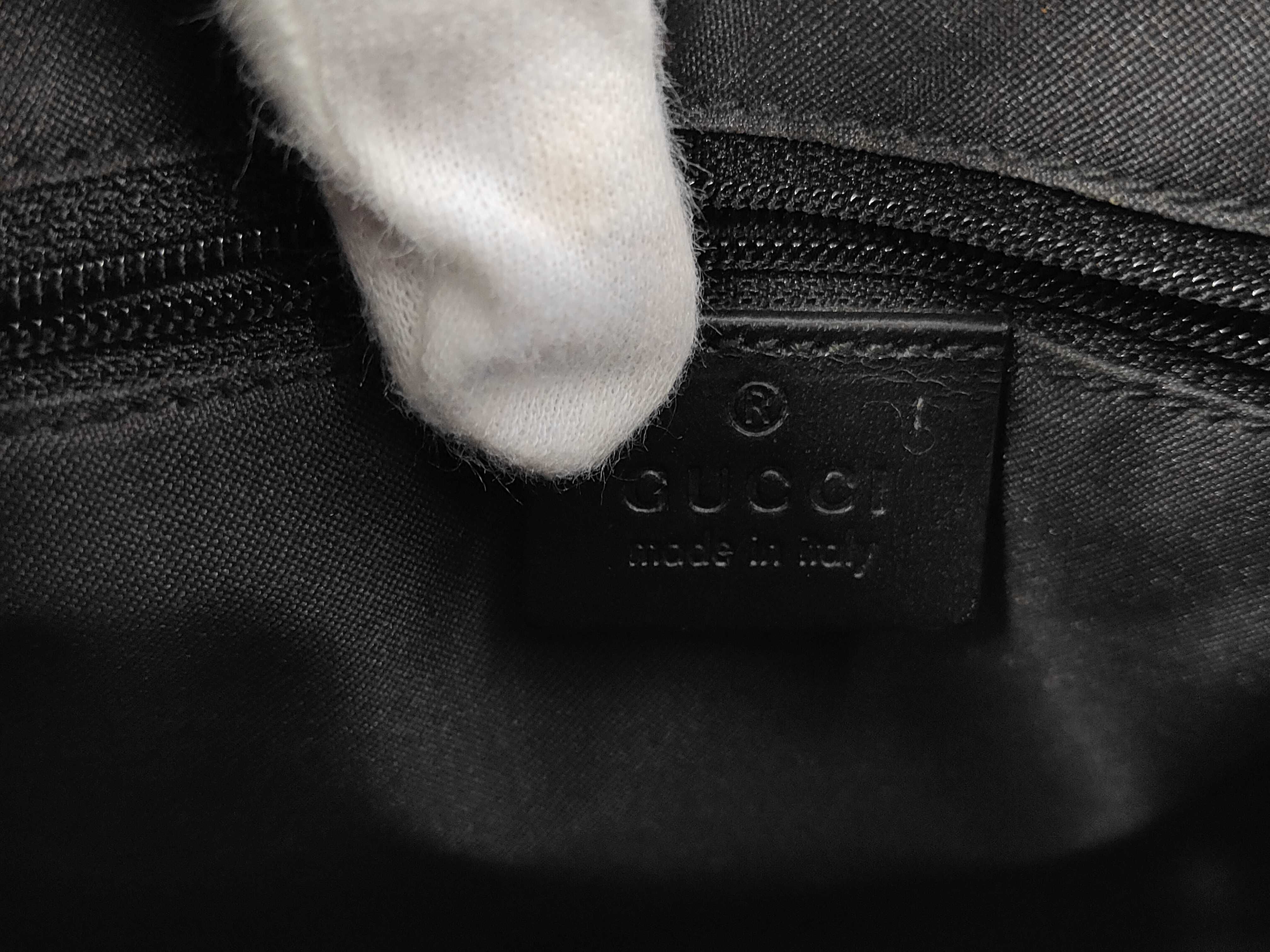 Shoulder Bag, Gucci One-Shoulder Bag, GG Canvas Leather Half-Moon Hobo, Black — view 12