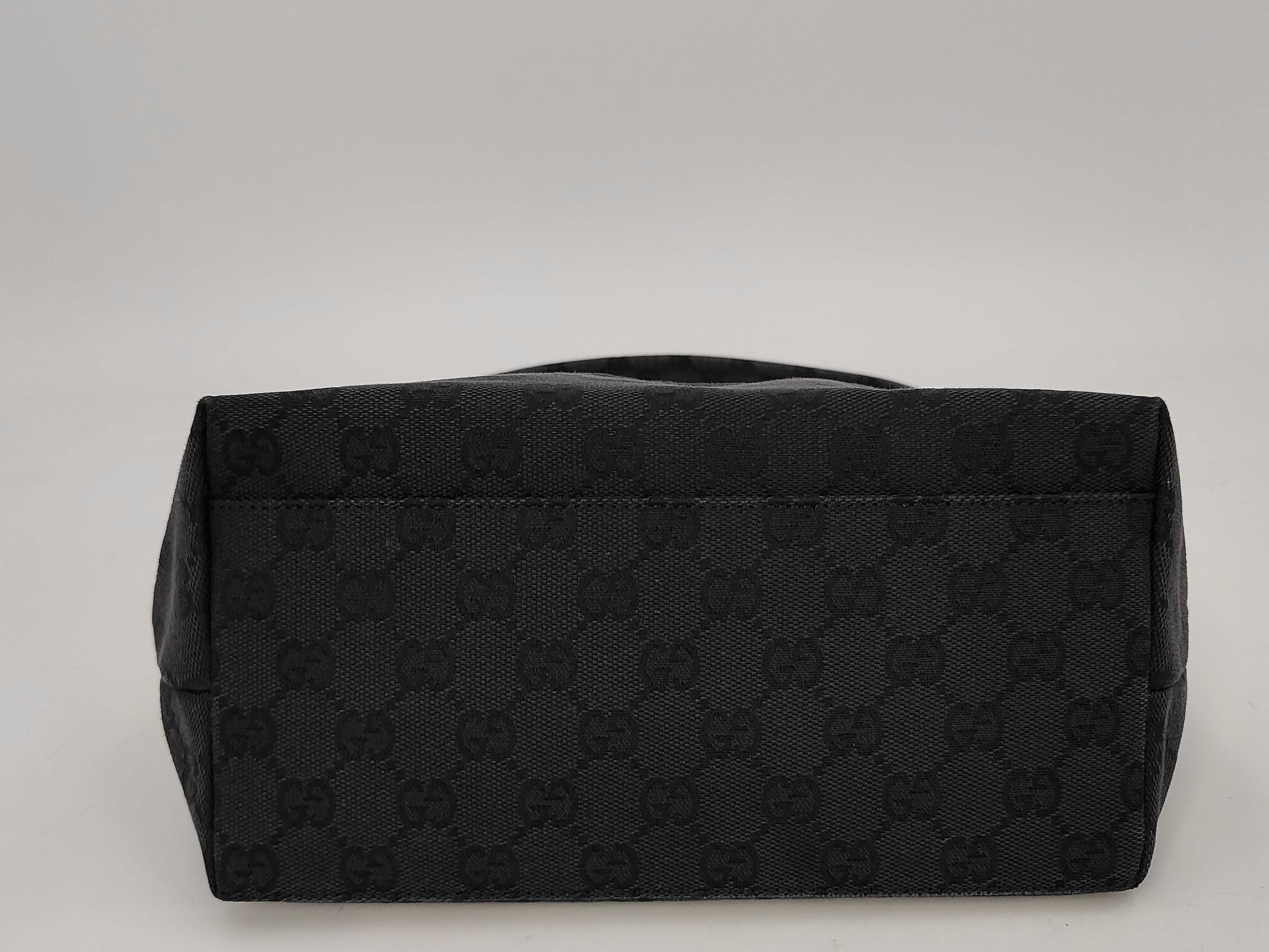 Shoulder Bag, Gucci One-Shoulder Bag, GG Canvas Leather Half-Moon Hobo, Black — view 4