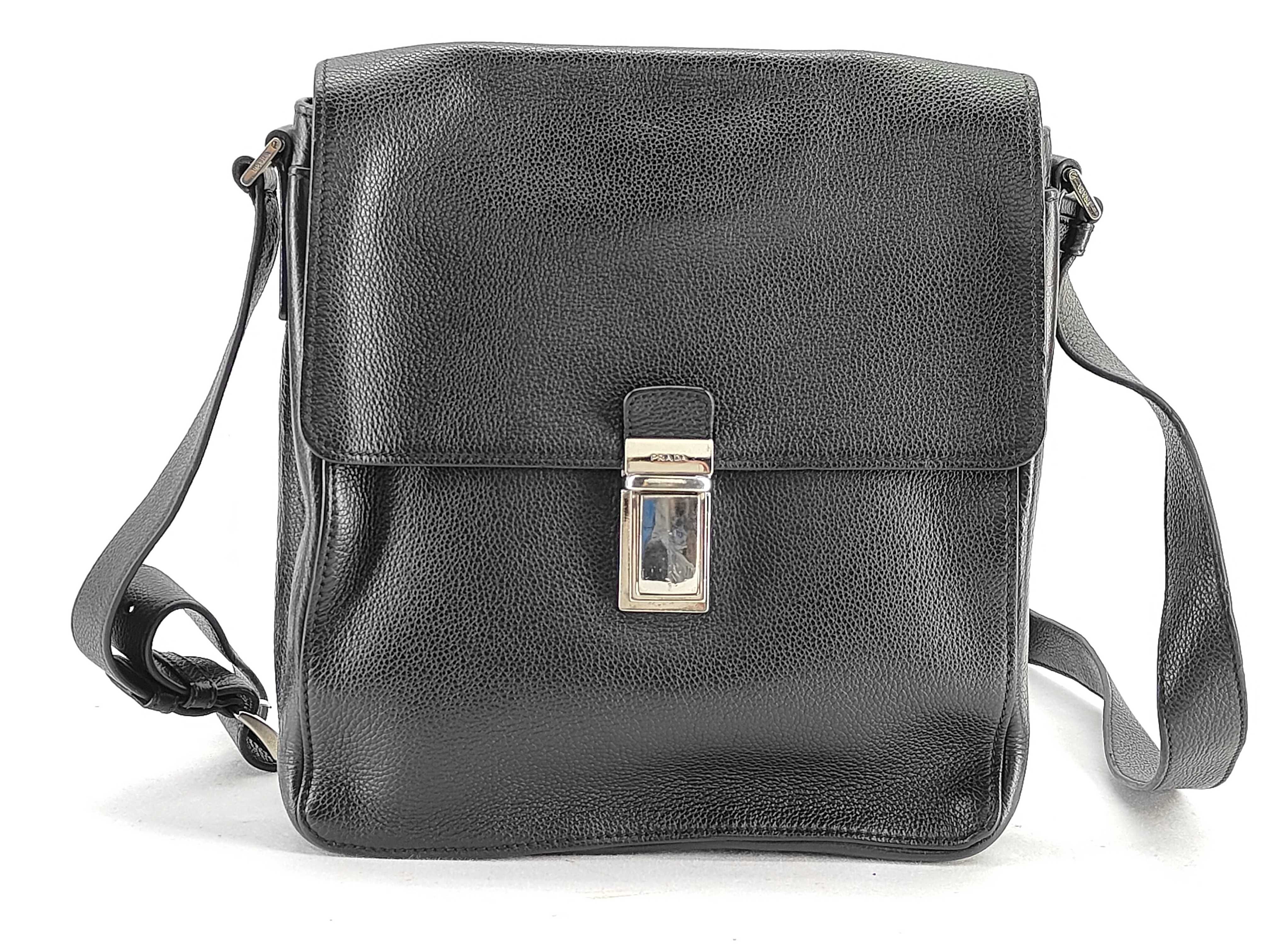 Shoulder Bag, Leather, Black