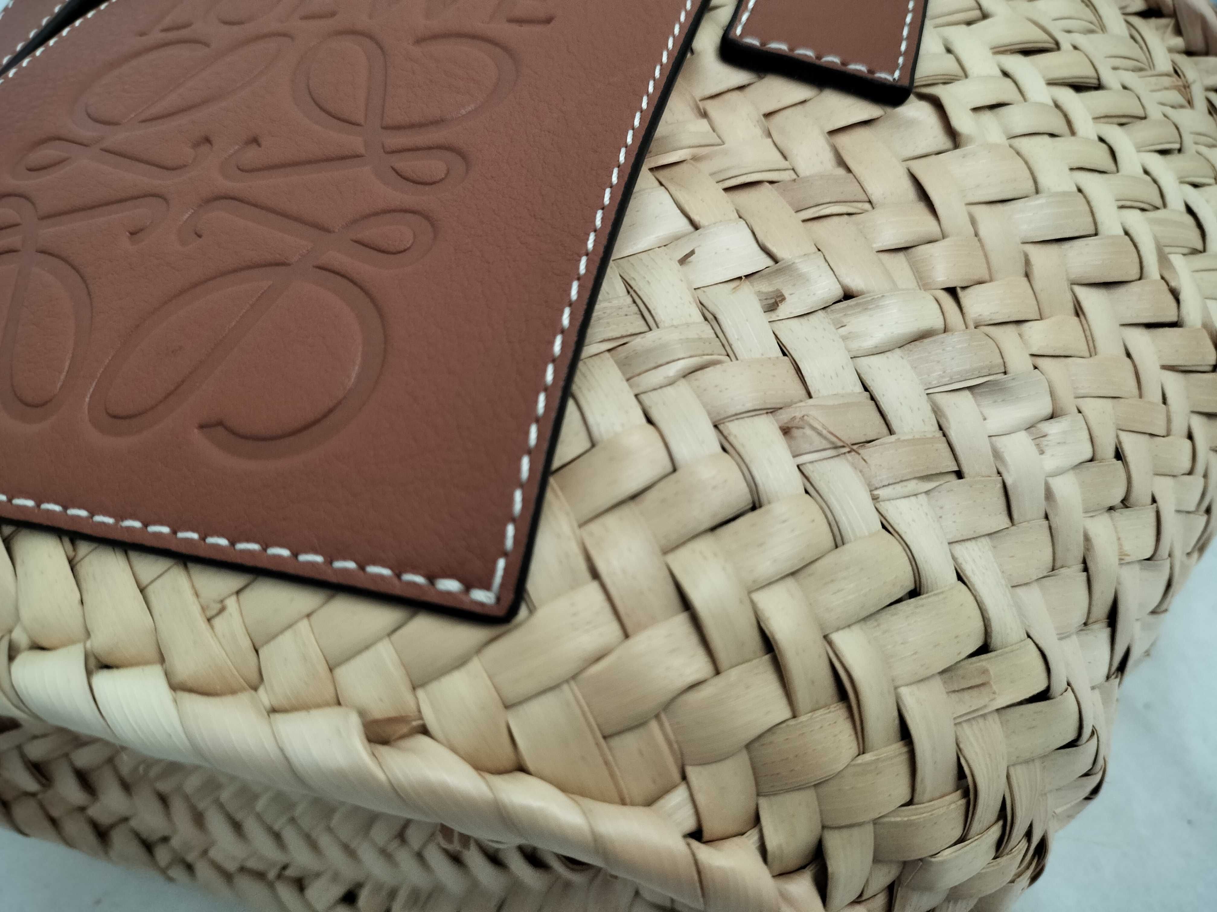 Anagram Basket Handbag, Brown — view 12