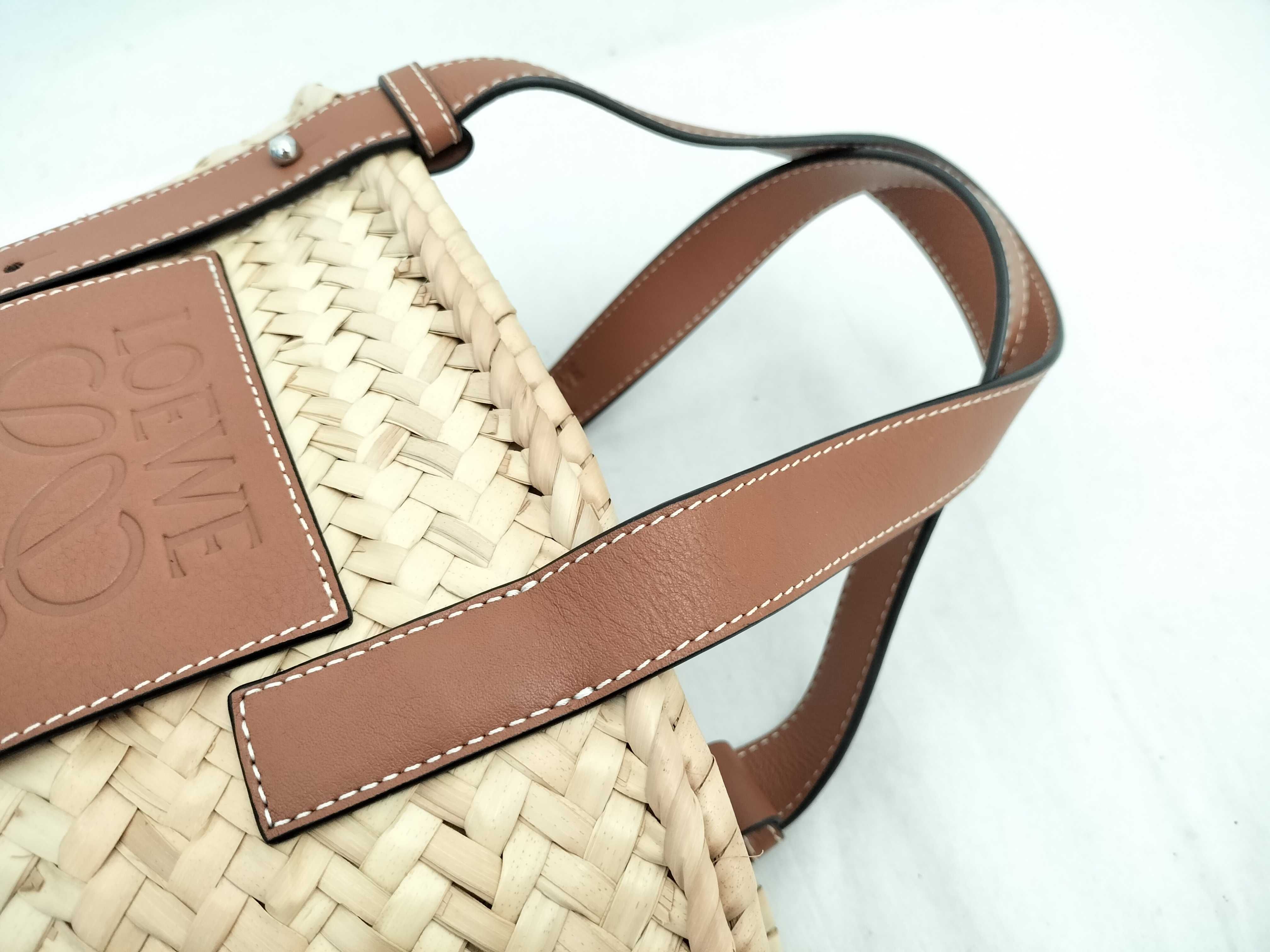 Anagram Basket Handbag, Brown — view 3