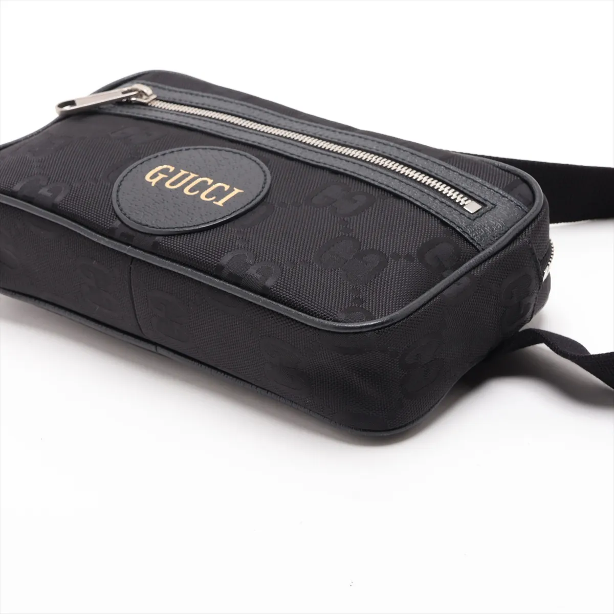 Off the Grid Nylon x Leather Body Bag, Black 631341 — view 3